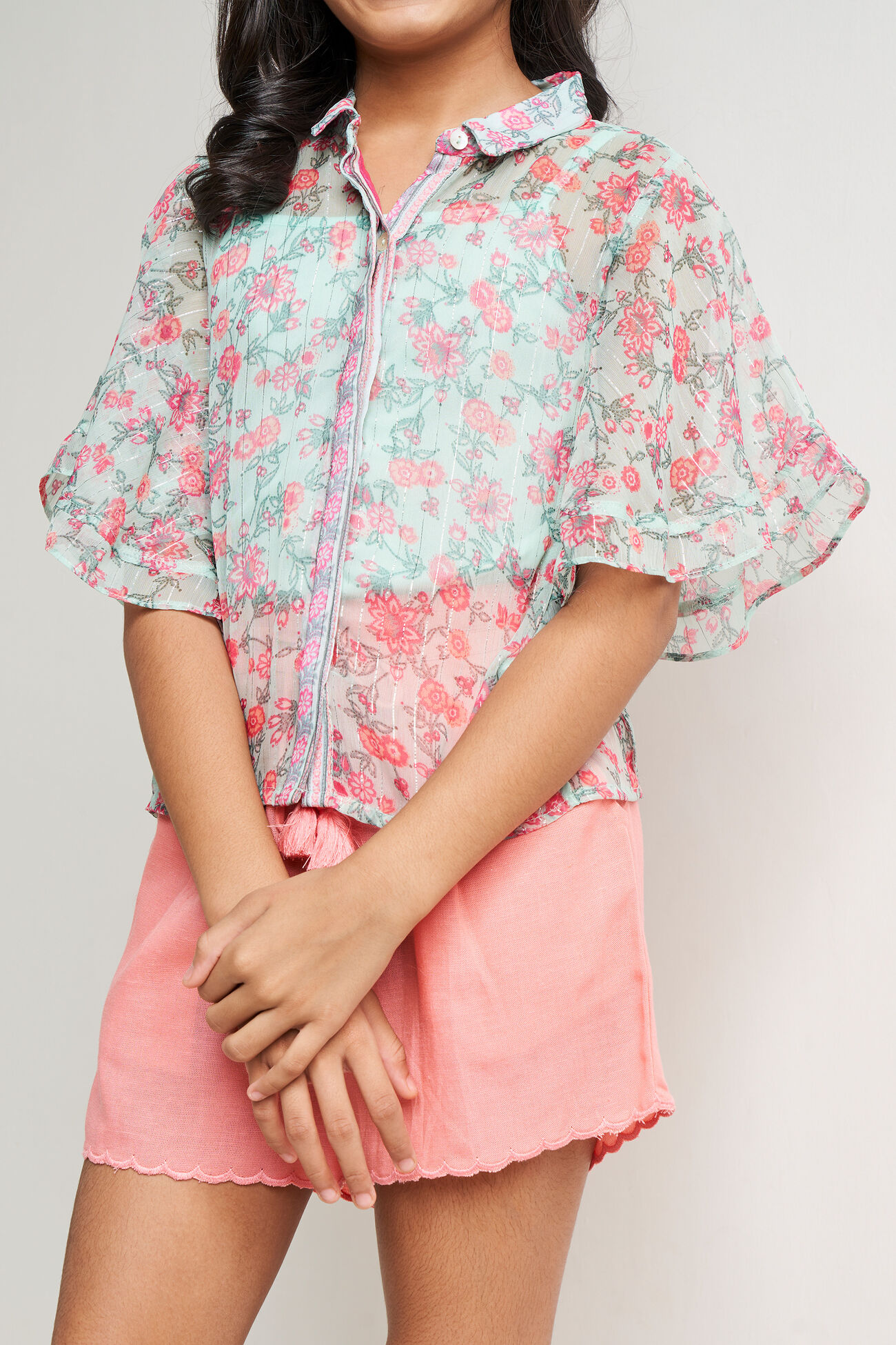 Mint Floral Straight Top, Mint, image 5