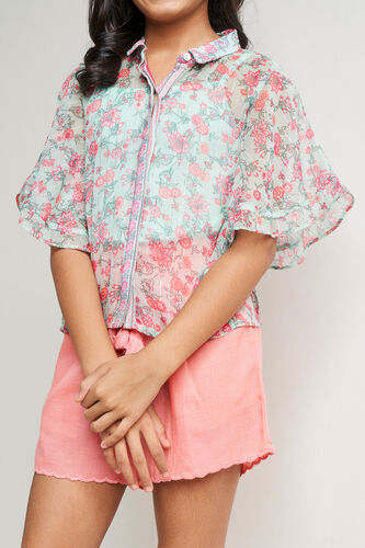 Mint Floral Straight Top, Mint, image 5
