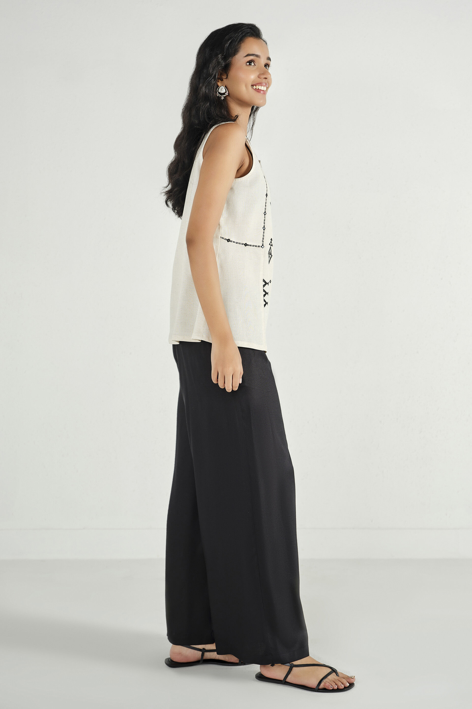 Swara Embroidered Natural Top, Natural, image 7