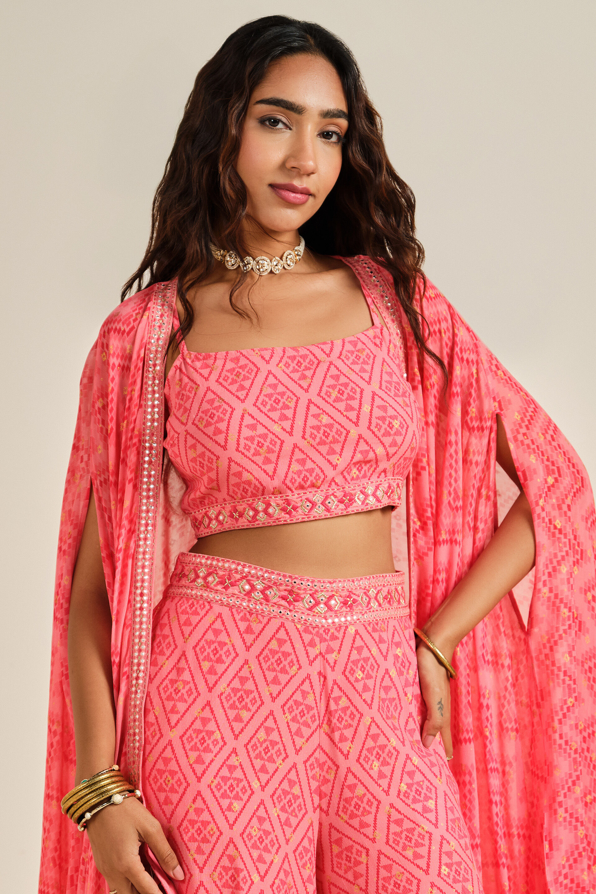 Peach Dreams Cotton Co-ord Set, Peach, image 3