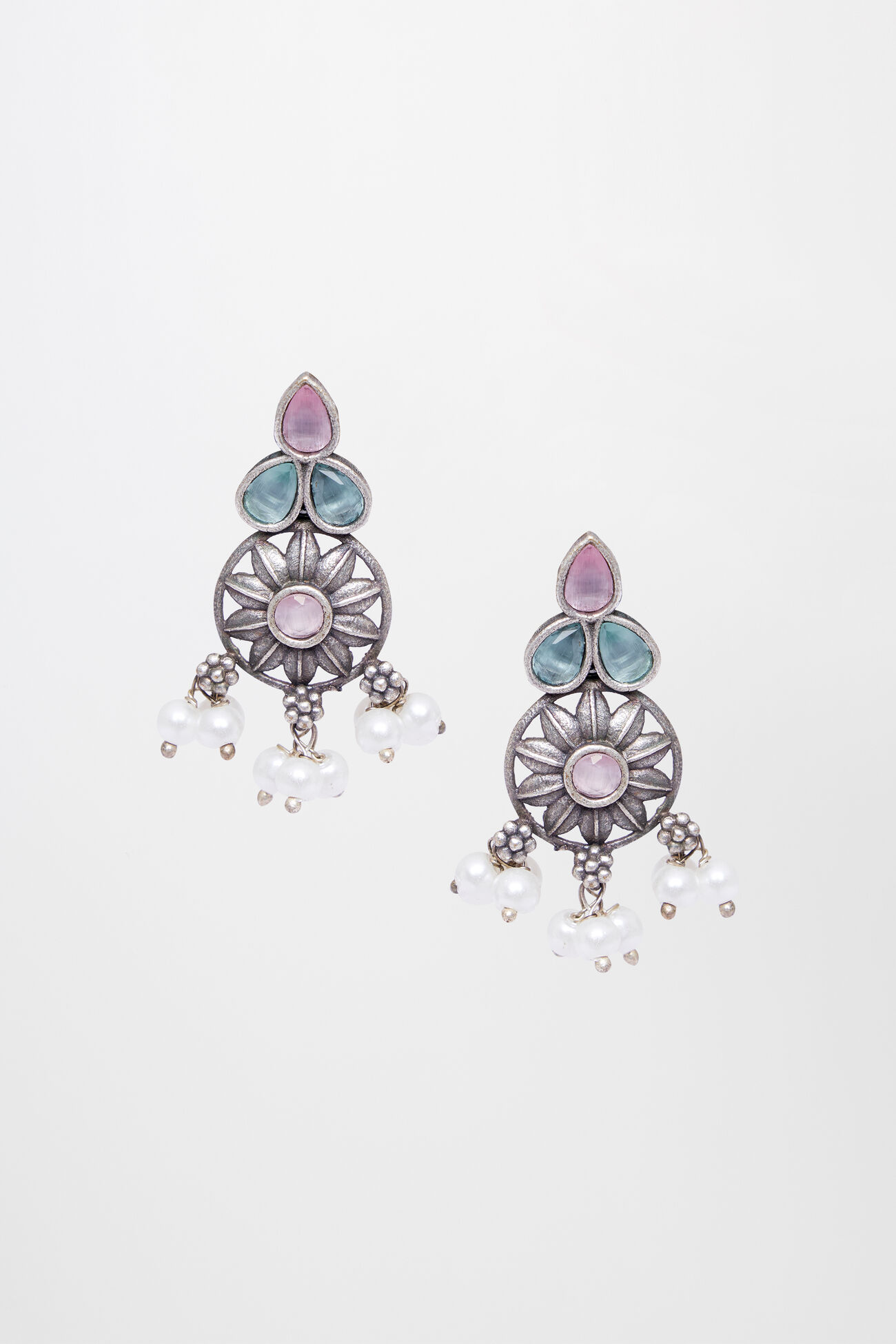 Multi Alloy Stone and Beads Earring, , image 1