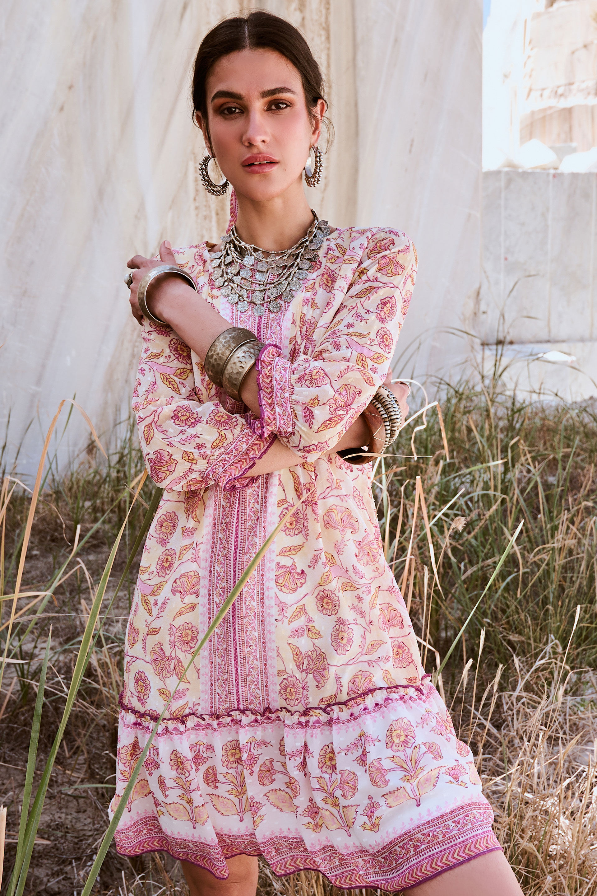 Global desi pink maxi dress sale