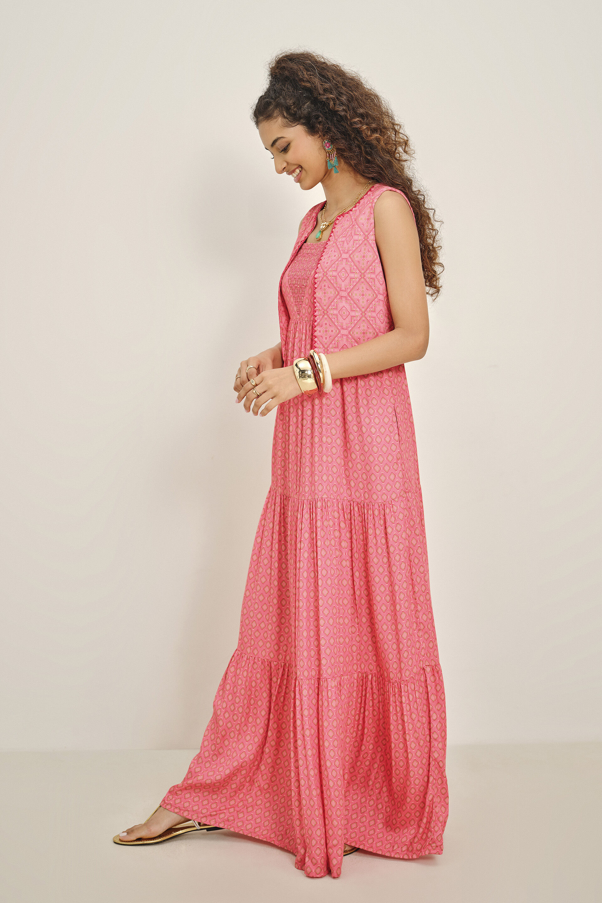 Apsara Coral Maxi Set, Coral, image 4