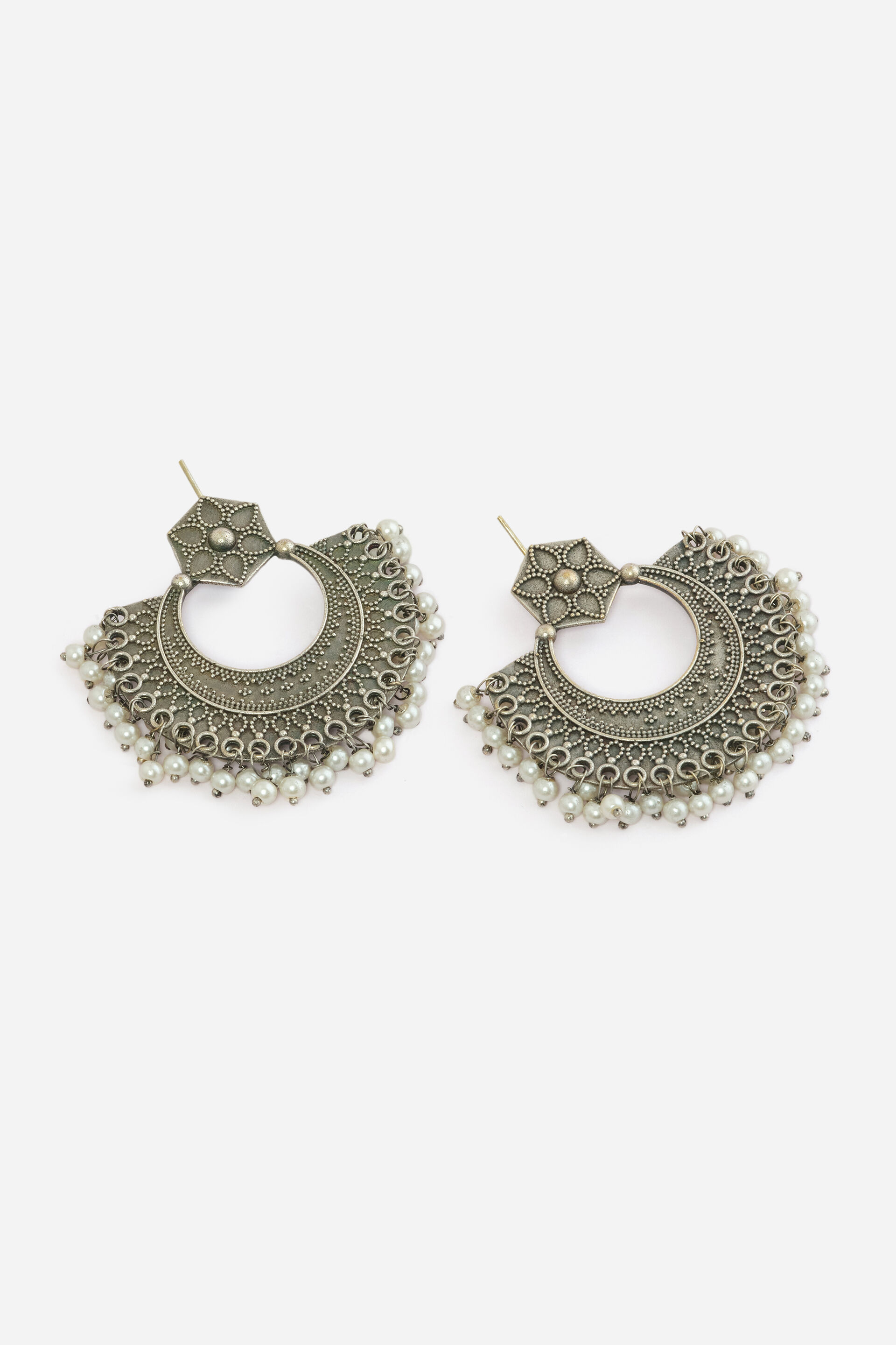 Silver Chandbali Earrings, , image 2