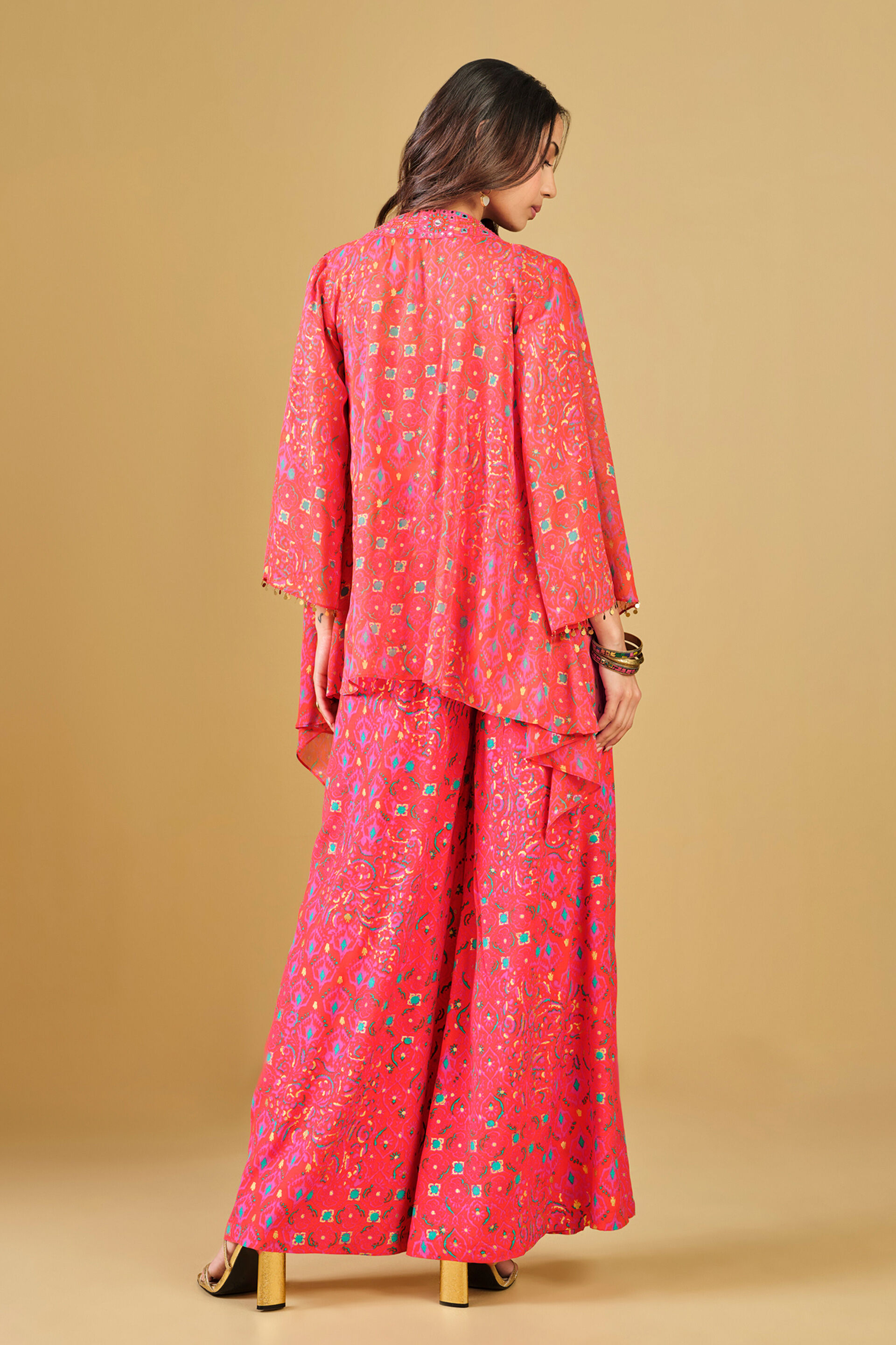 Orange Festive Crop Top Co-ord, Orange, image 7