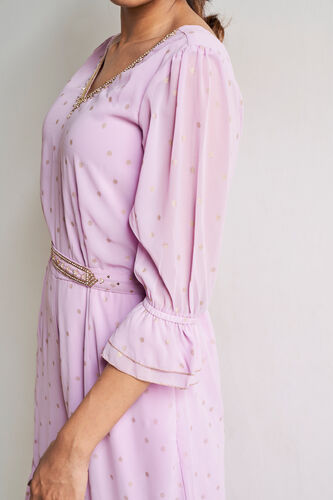 Lilac Foil Print Fit & Flare Jumpsuit, Lilac, image 6