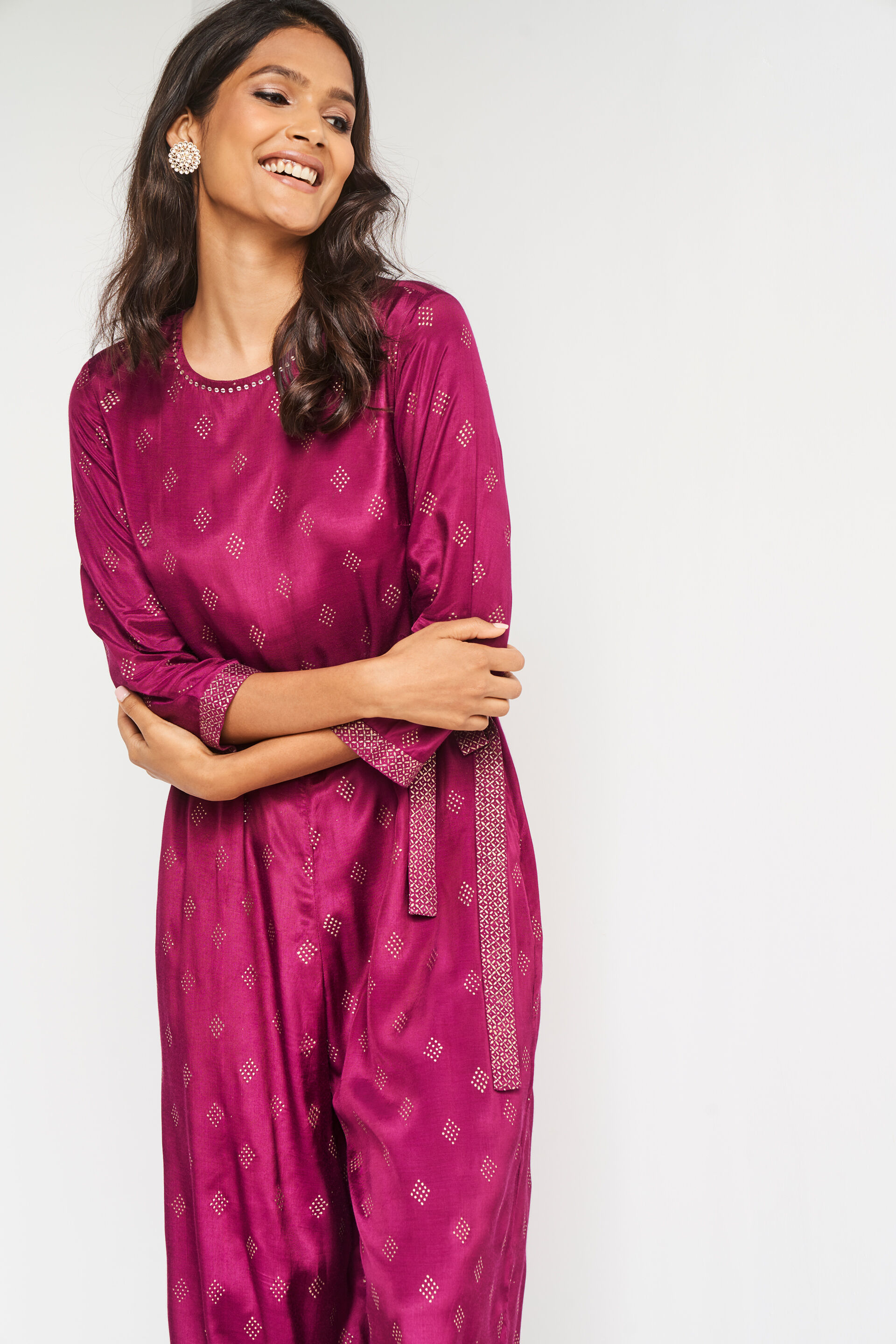 Buy Global Desi Lilac Printed Jumpsuit for Women's Online @ Tata CLiQ