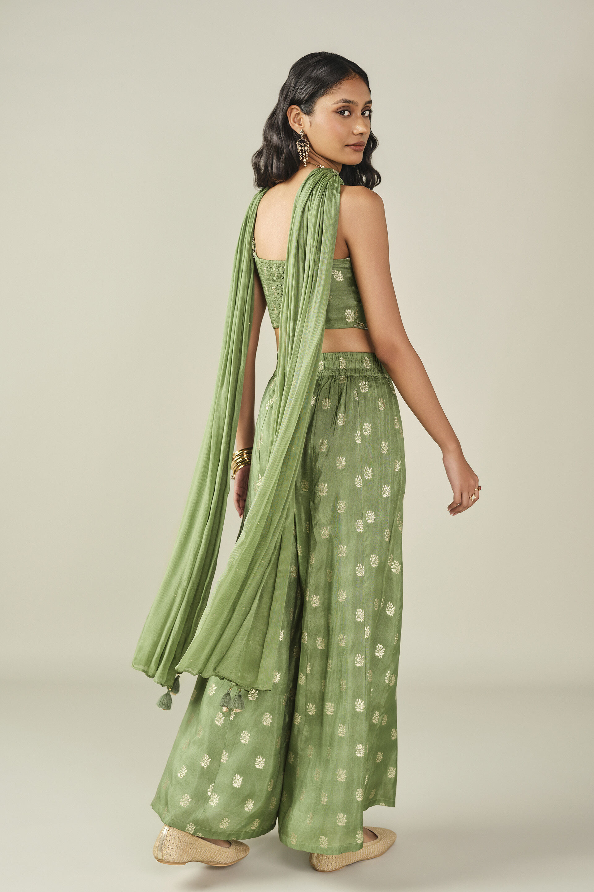 Embroidered Pant Set in Sage, Sage Green, image 6