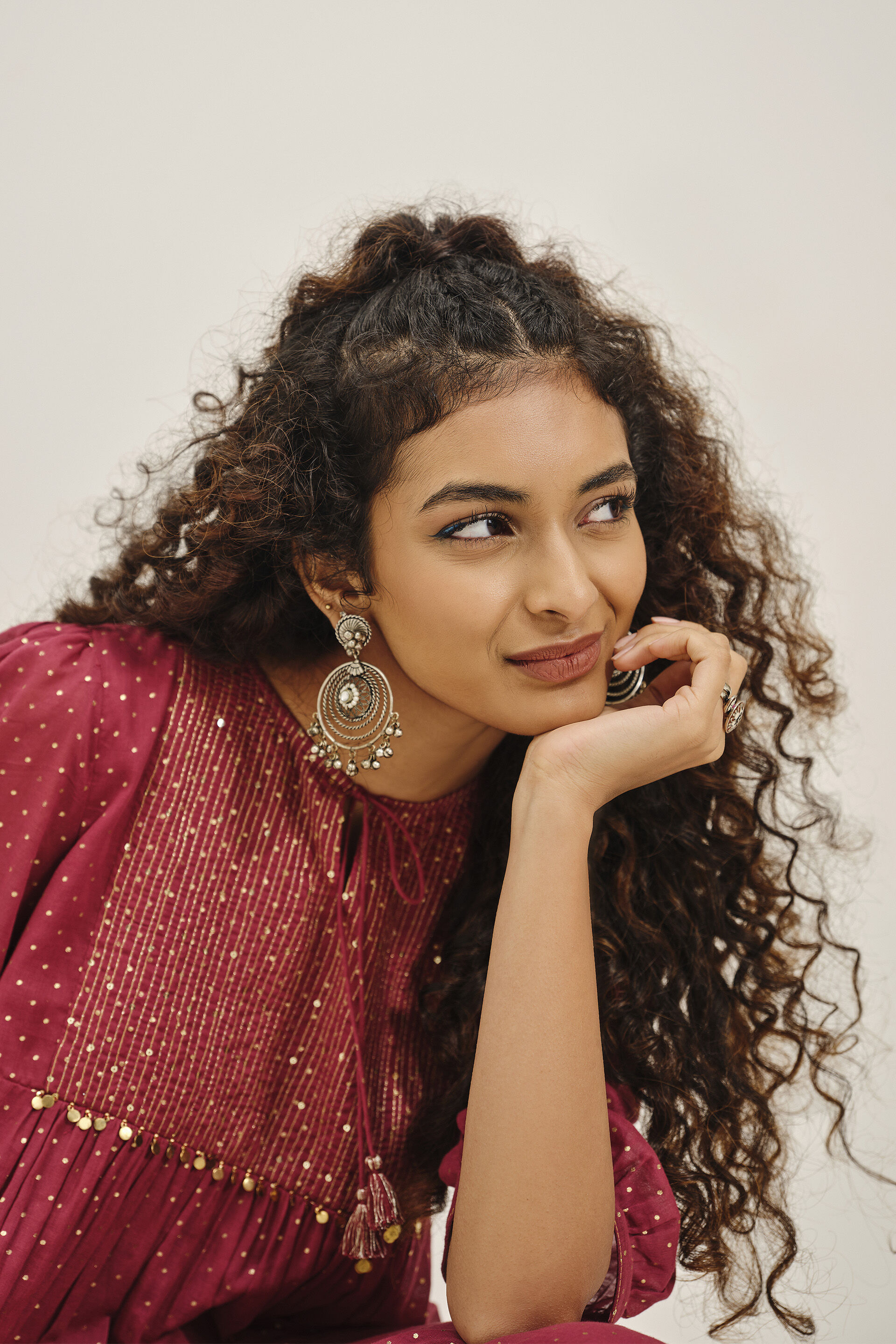 Sunehra Sky Dress, Wine, image 3