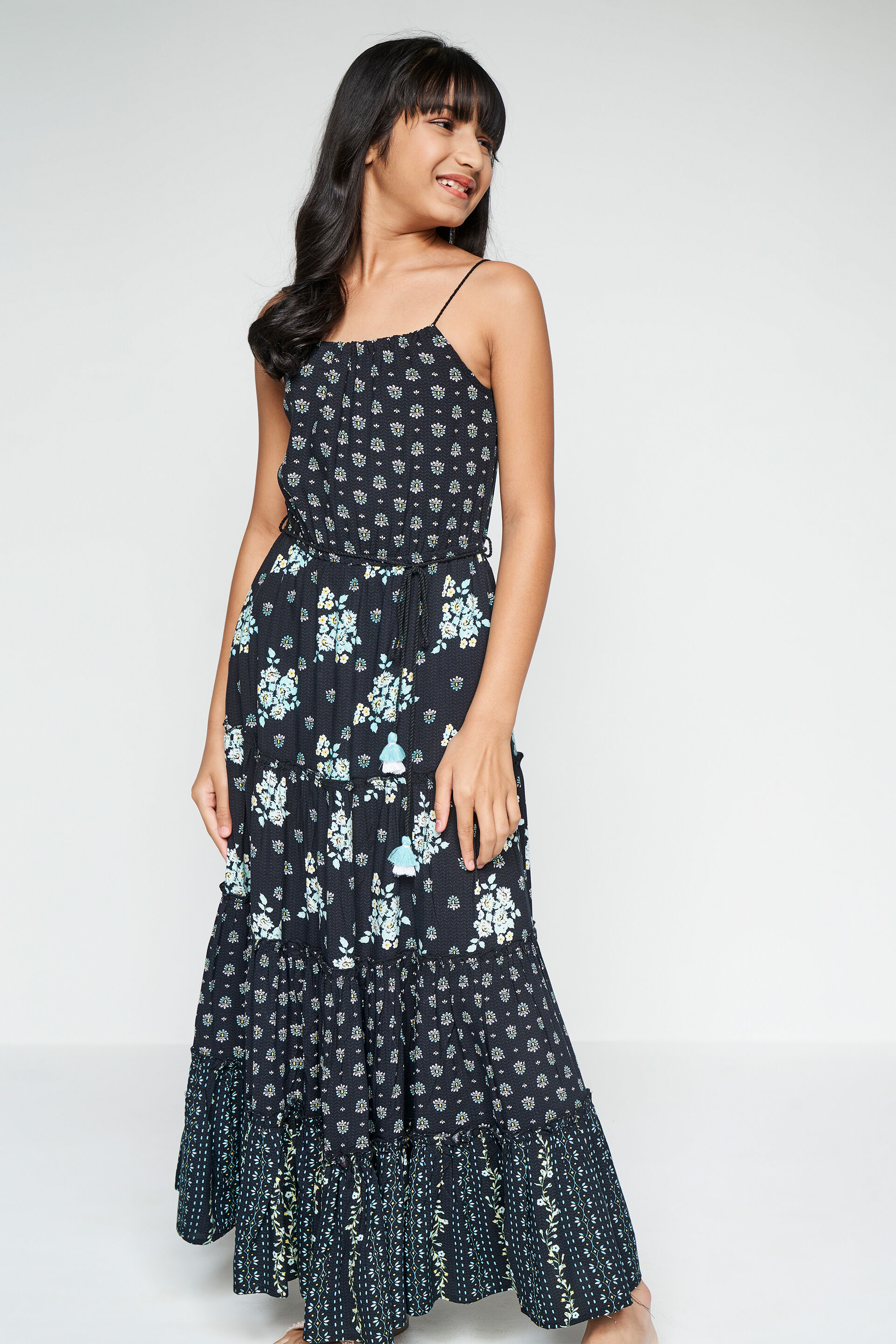 Black Floral Maxi Dess, Black, image 4
