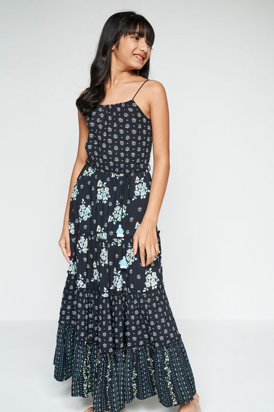 Floral Maxi Dess, Black, image 4
