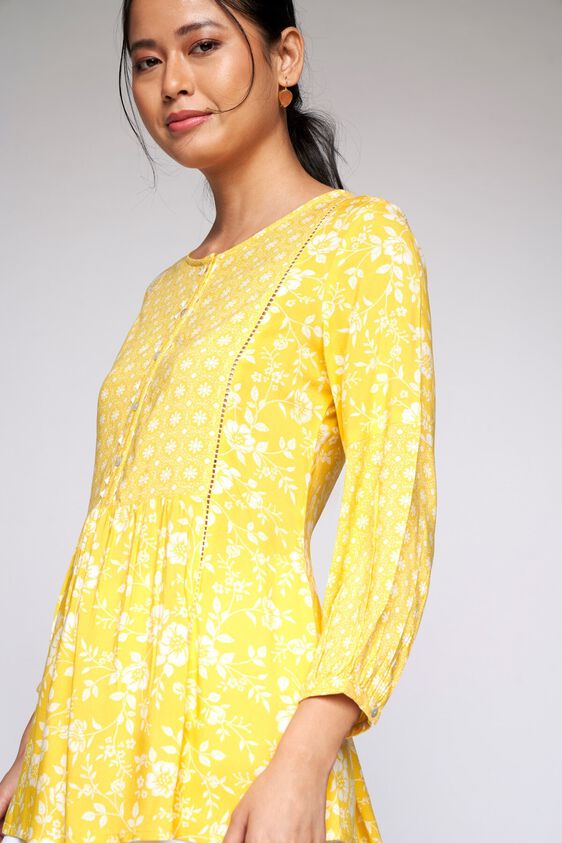5 - Yellow Floral Fit & Flare Top, image 5
