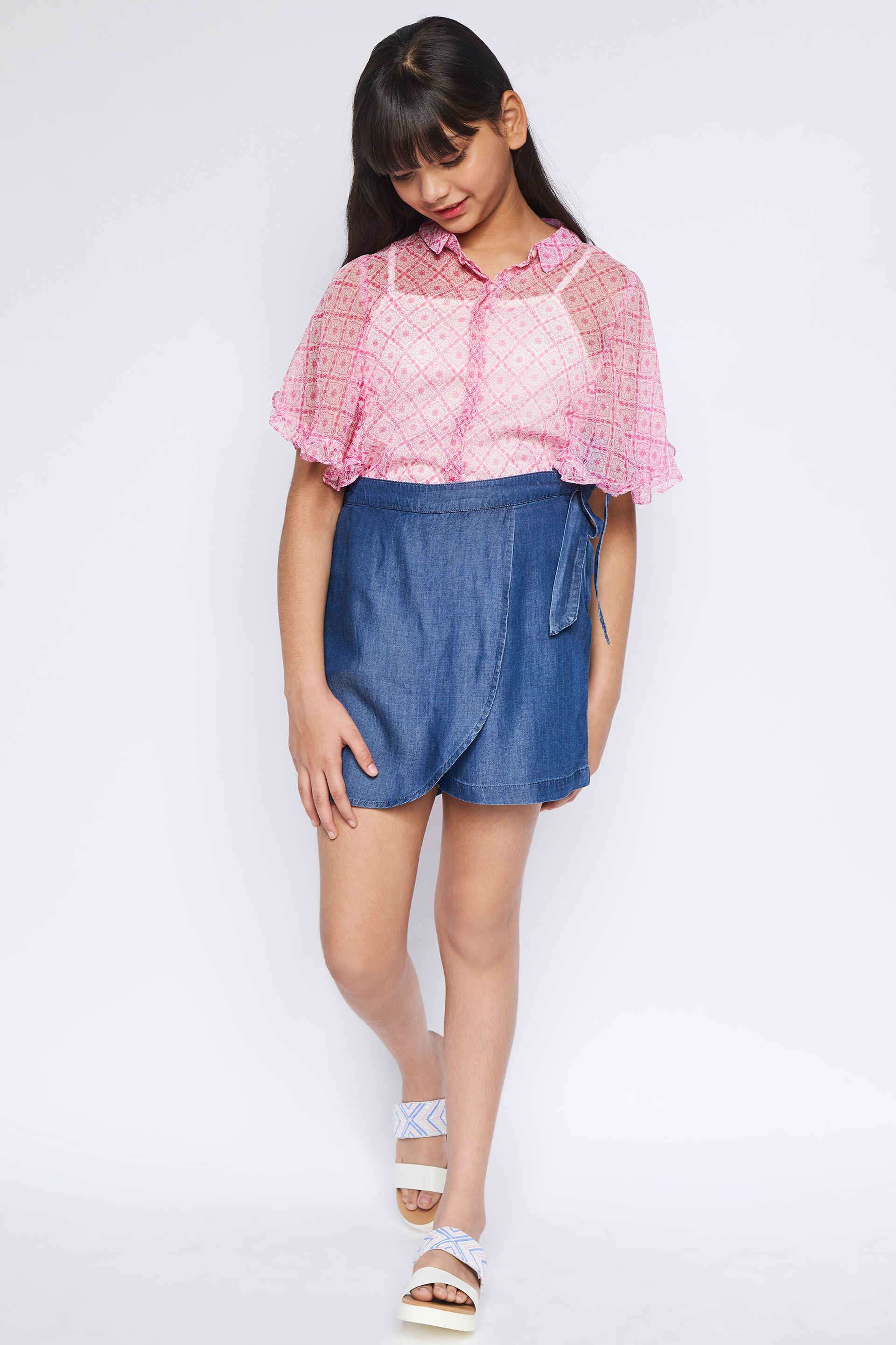 Pink Geometric Straight Top, Pink, image 2