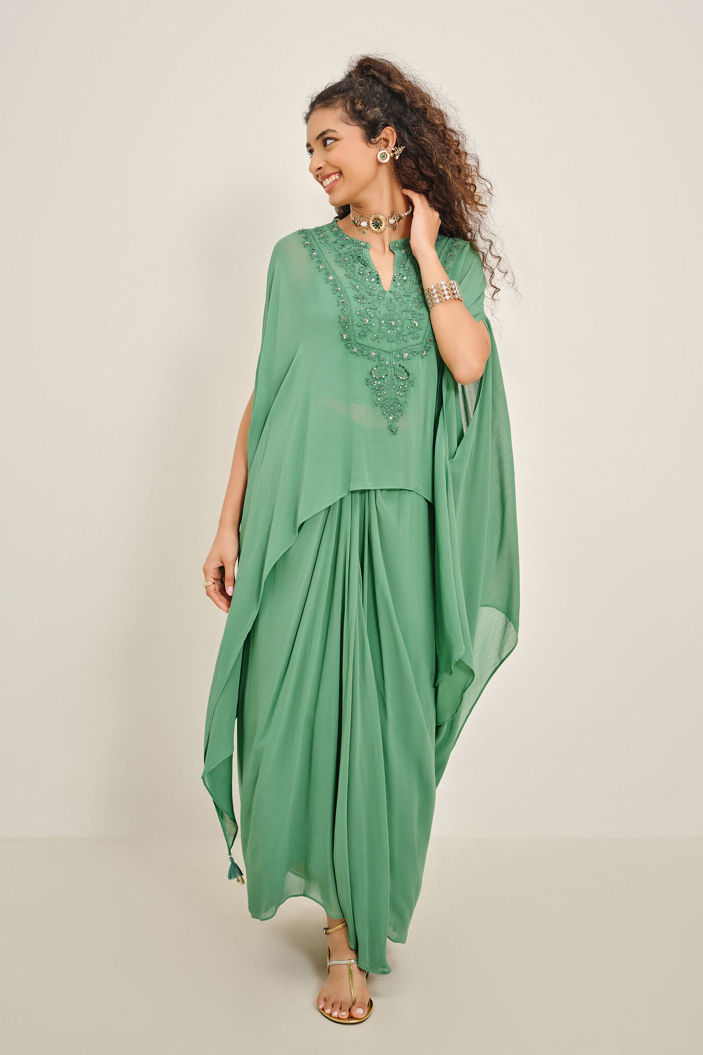Geet Green Skirt Set