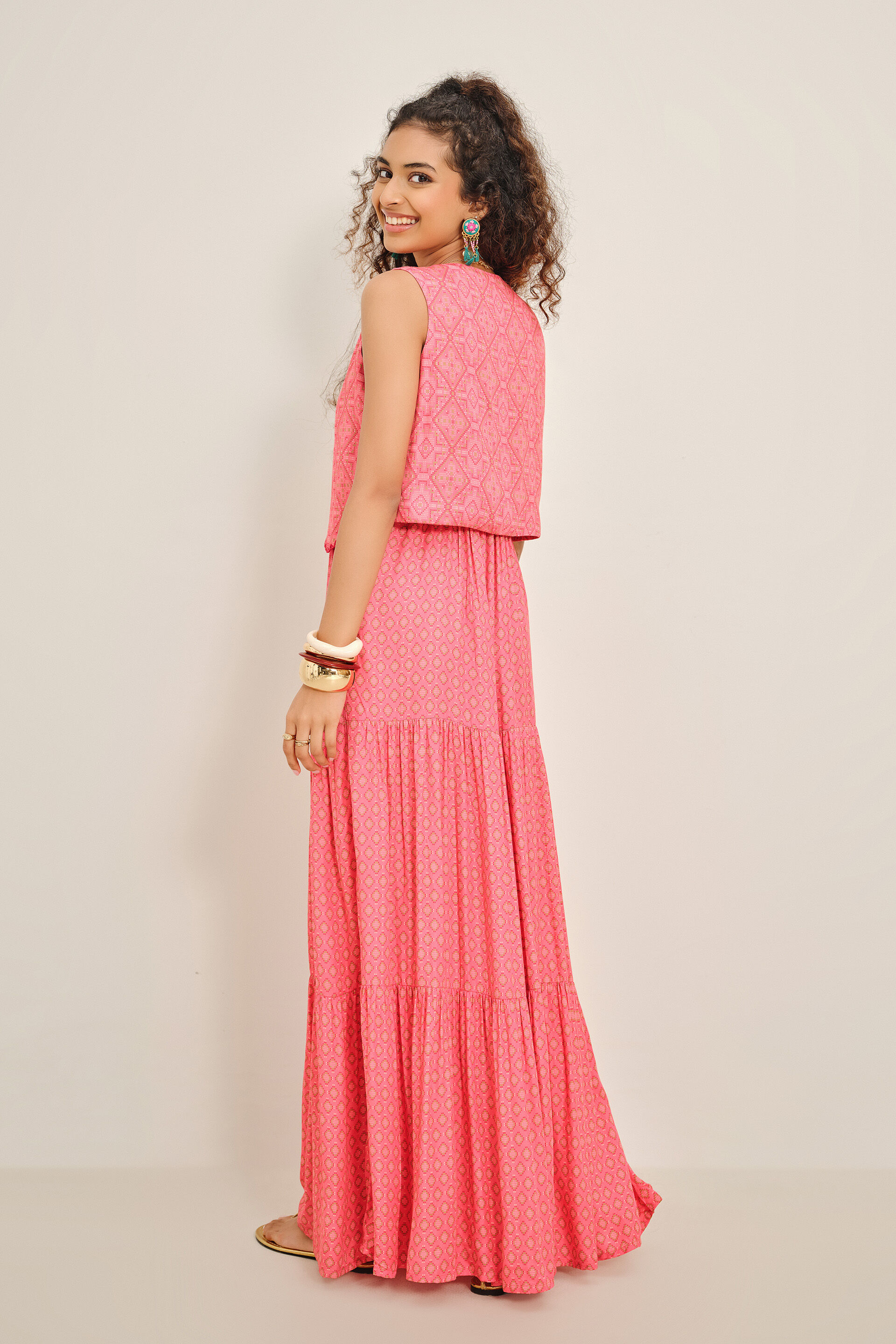 Apsara Coral Maxi Set, Coral, image 5
