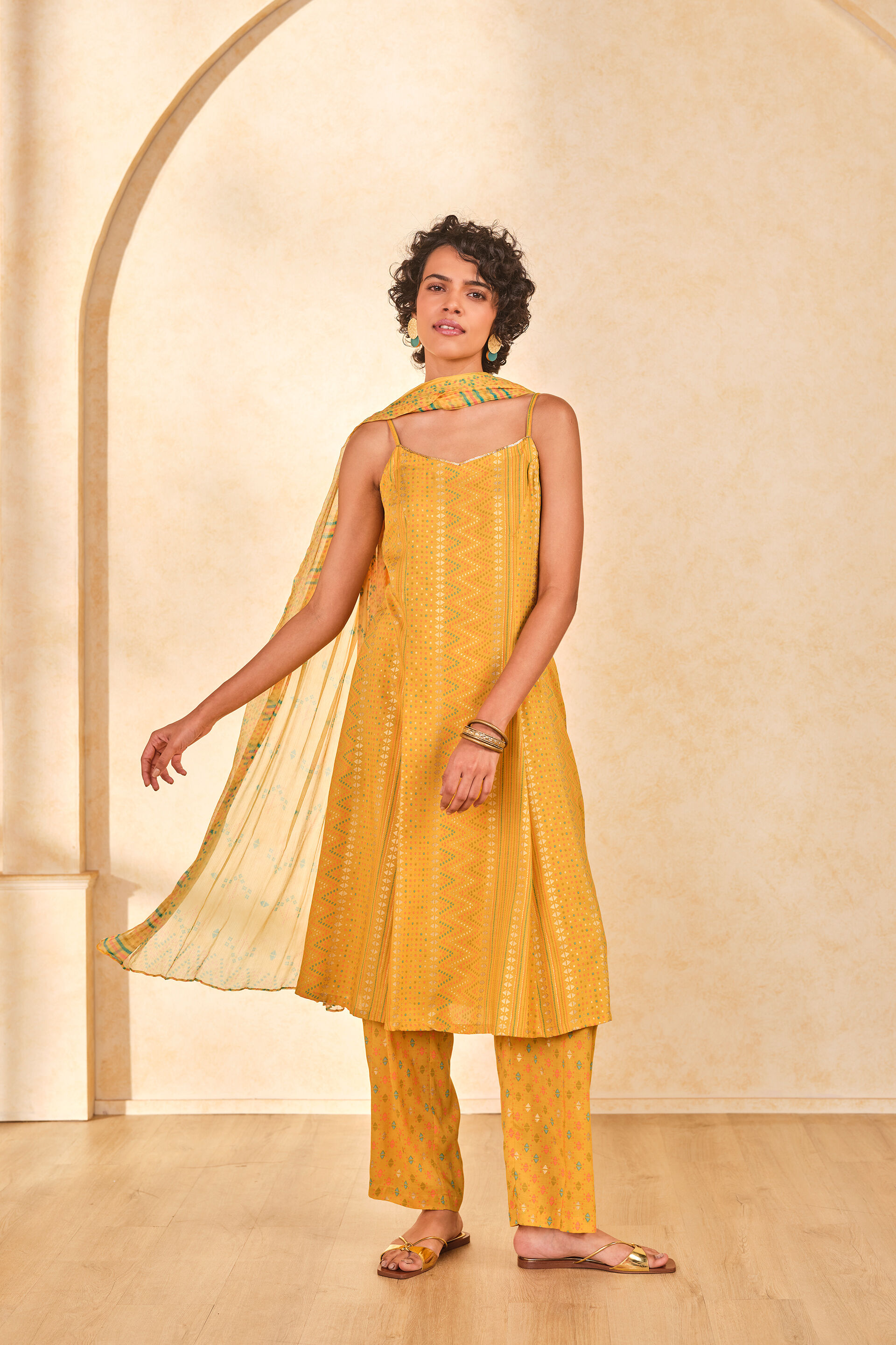 Amber Mustard Kurta Set​, Mustard, image 2