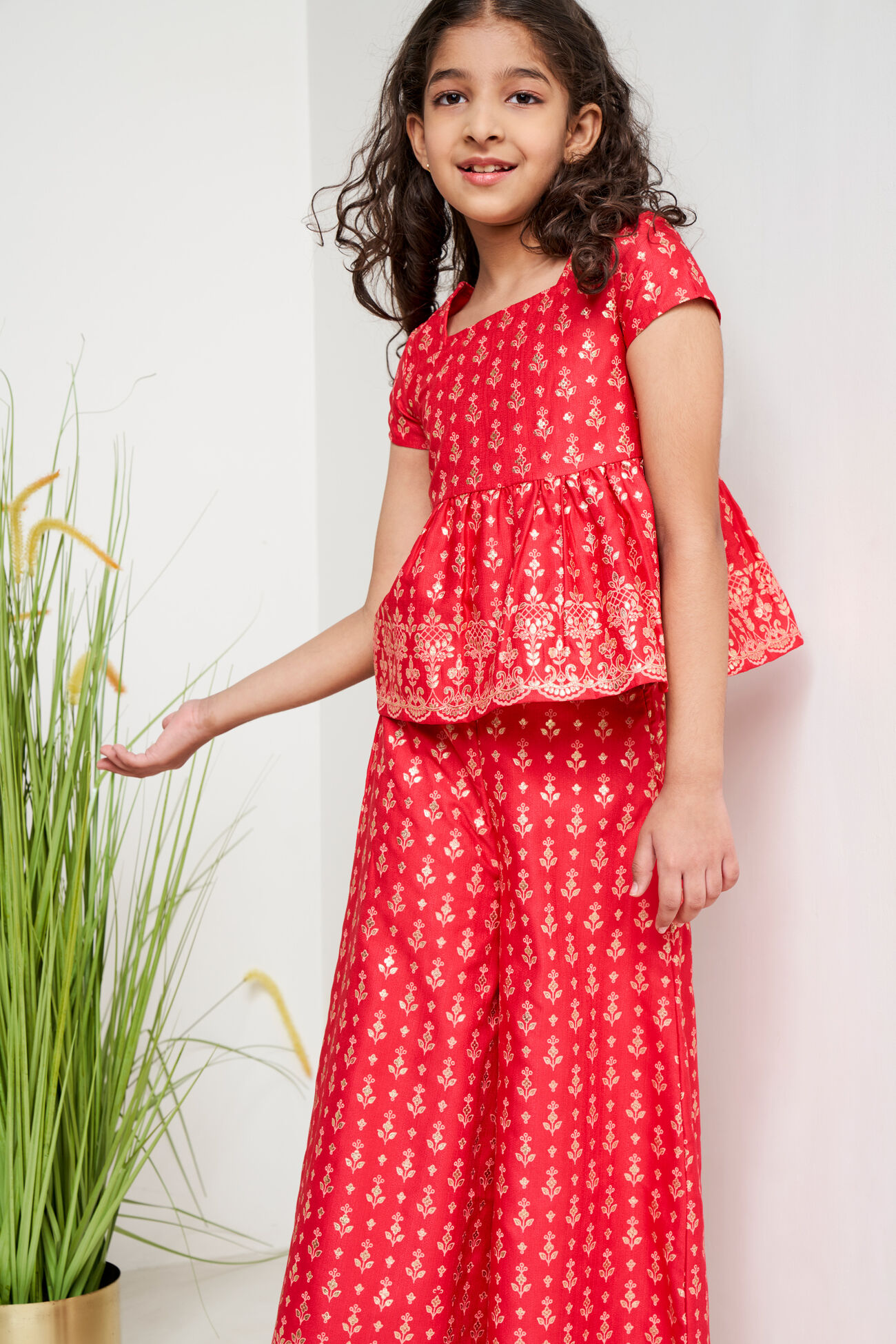 Hot Pink Ethnic Motifs Smocking Set, Hot Pink, image 3