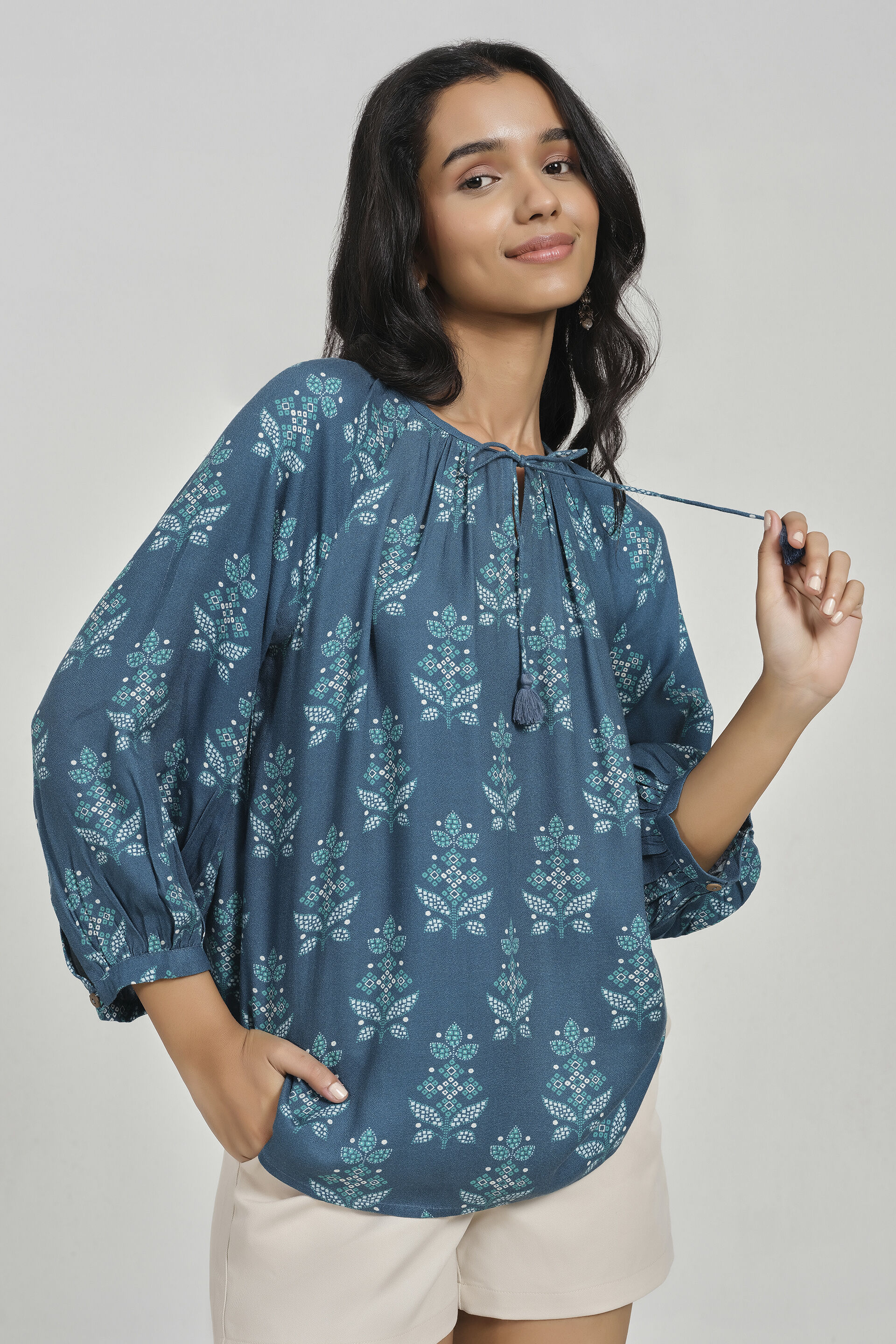 Ivana Indigo Top, Indigo, image 2