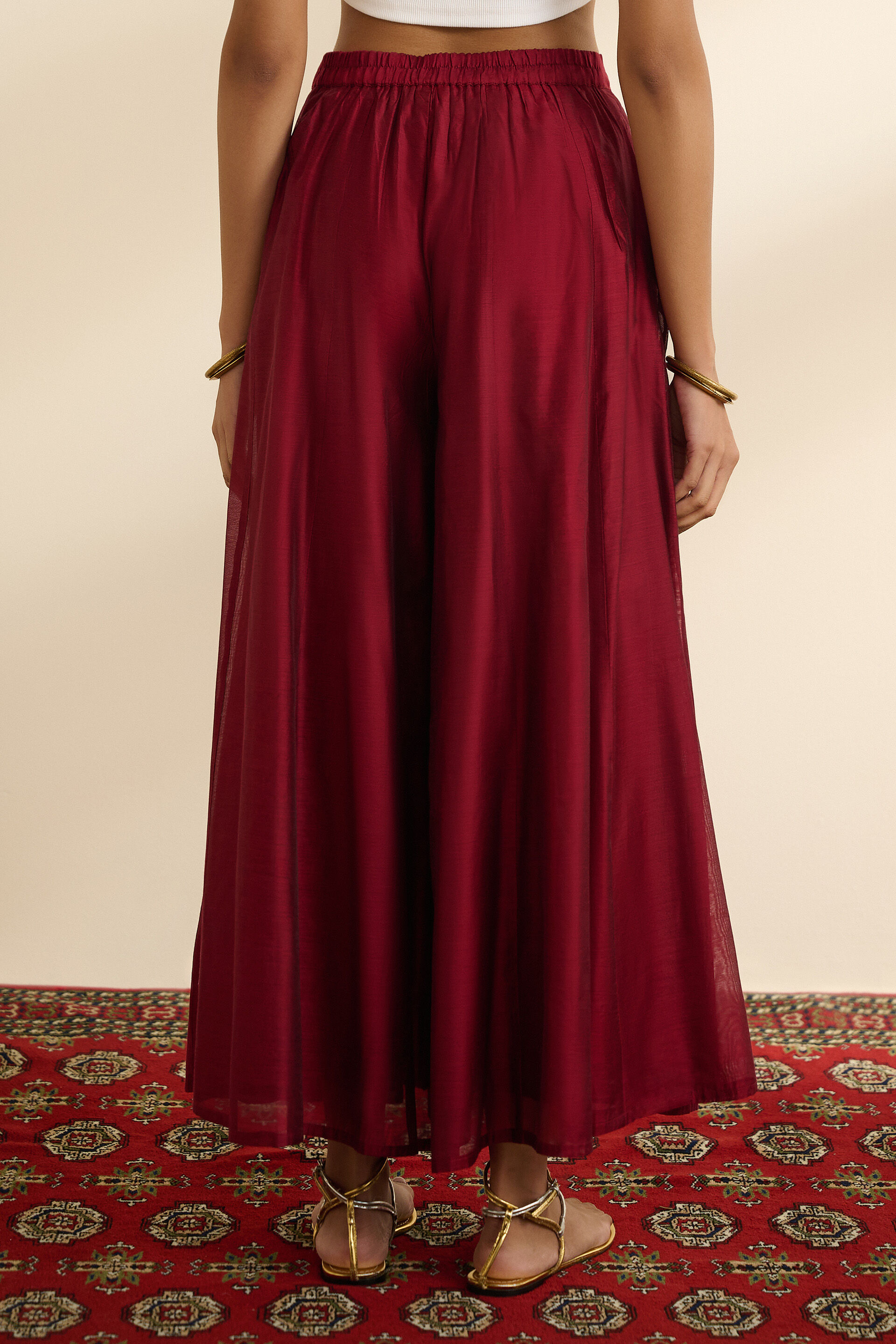 Flared Maroon Sharara, Maroon, image 4
