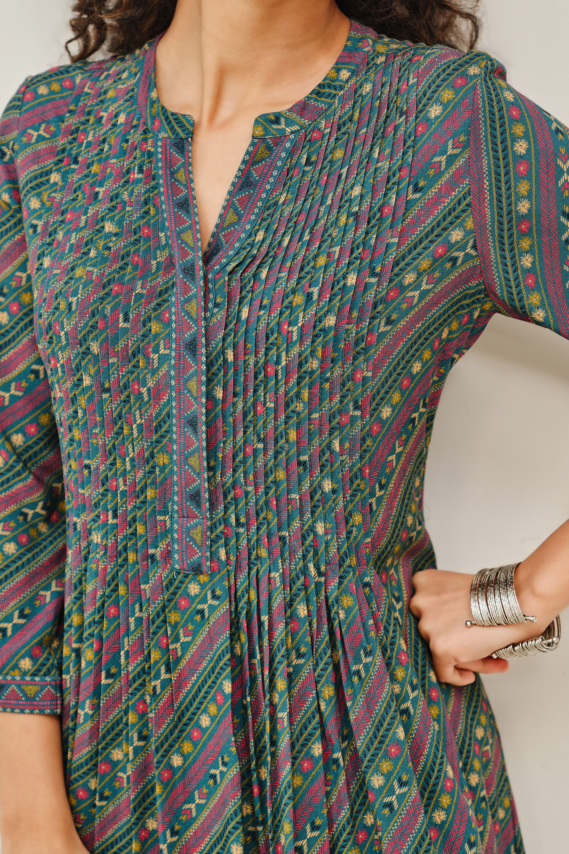 Teal Tamanna Kurta, Teal, image 4