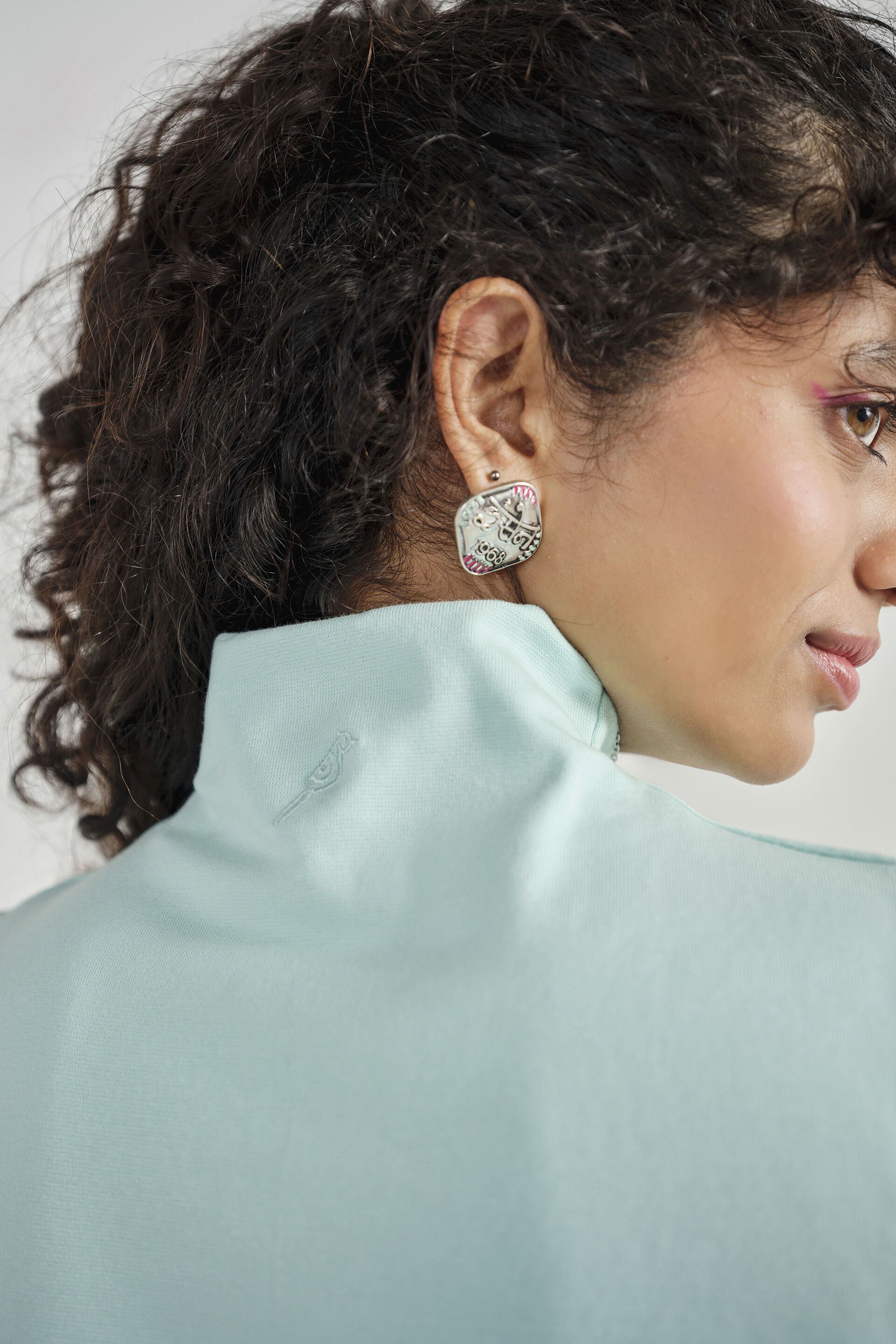 Aqua Cotton Ribbed Vest, Teal, image 4