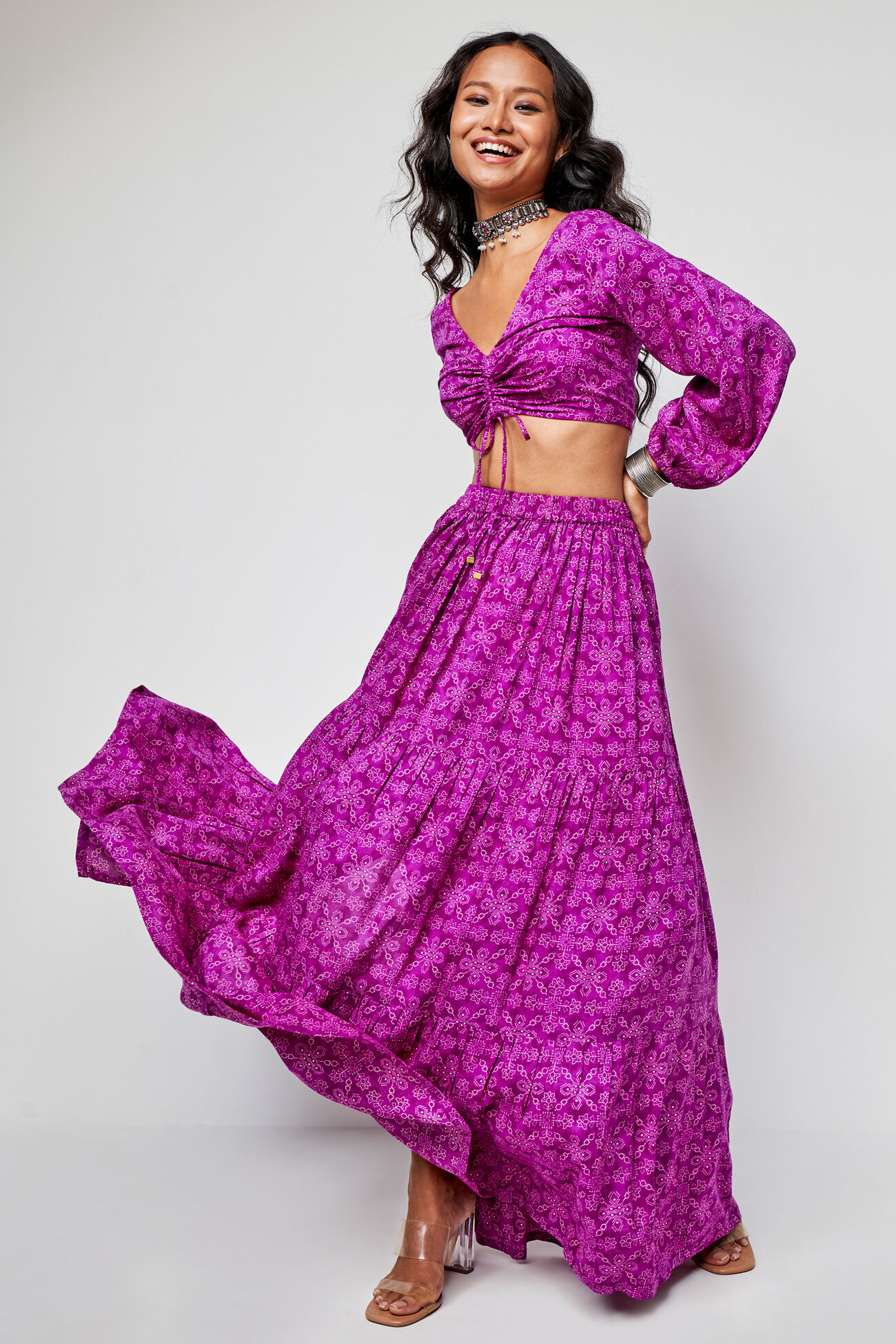 Violet Skirt Co-ords, Purple, image 2