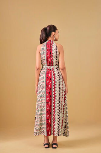 Warli Inspired Maxi Dress, Off White, image 5