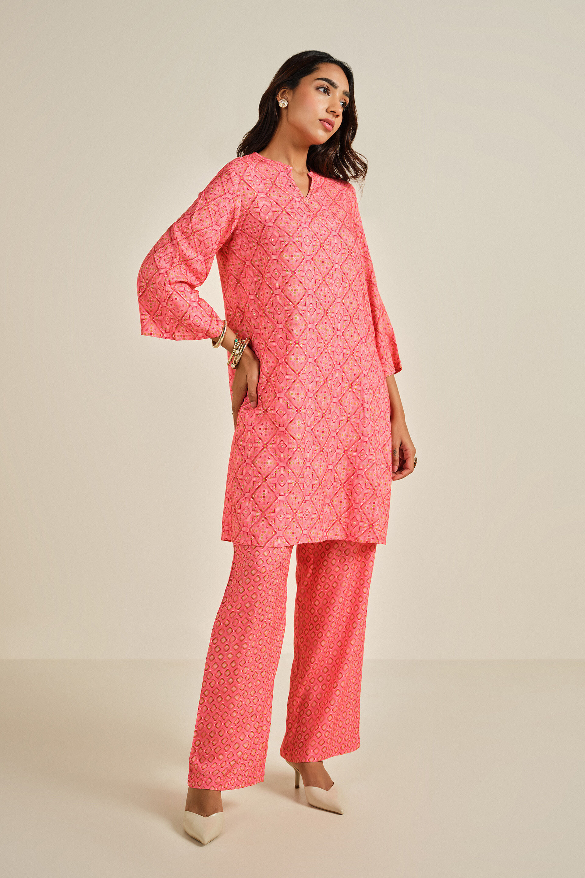 Bahaar Kurta Set, Pink, image 2
