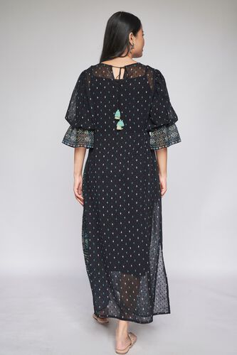 6 - Black Floral Straight Gown, image 6