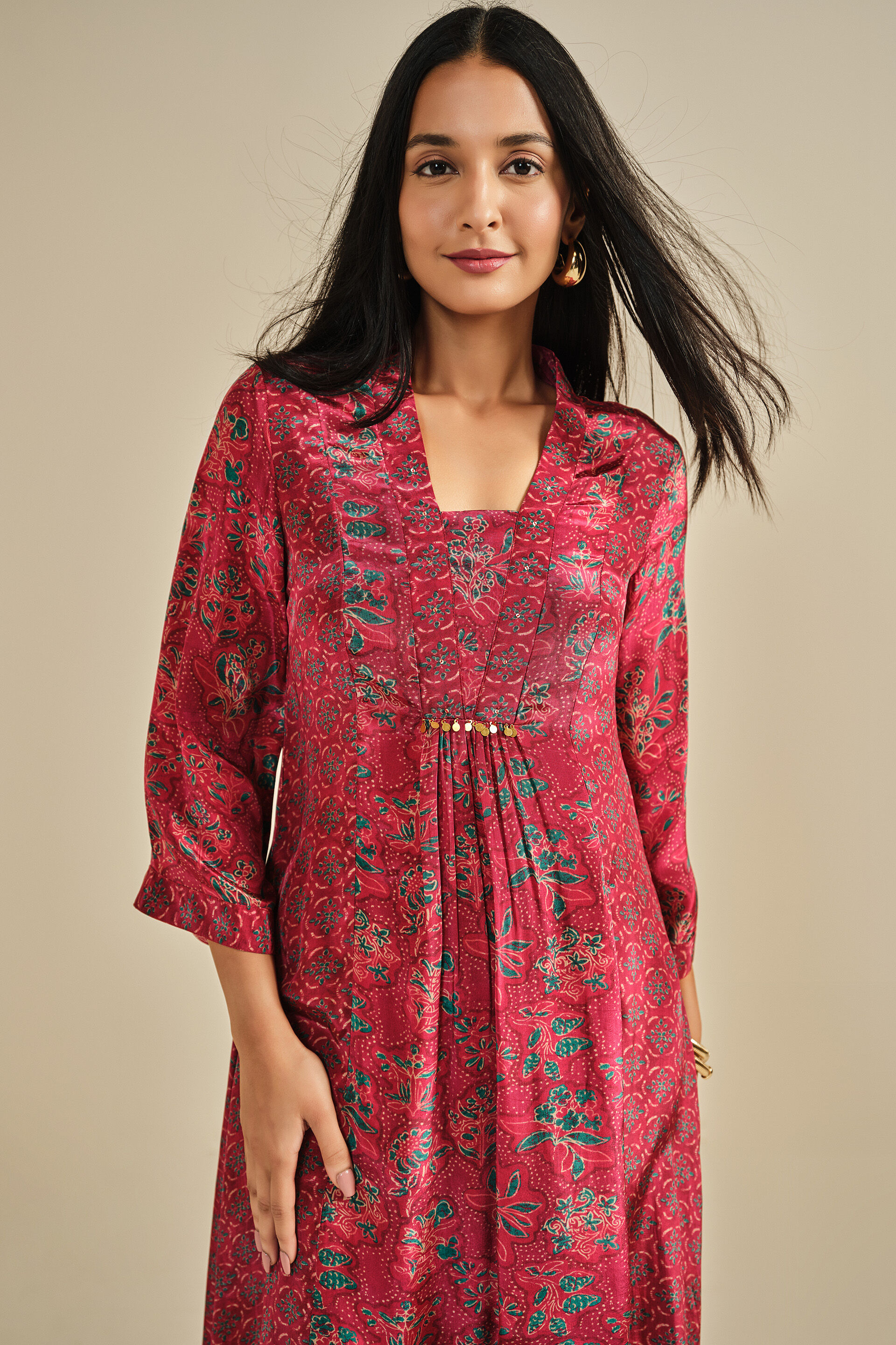 Pyaar Berry Wine Kurta Set, Wine, image 4