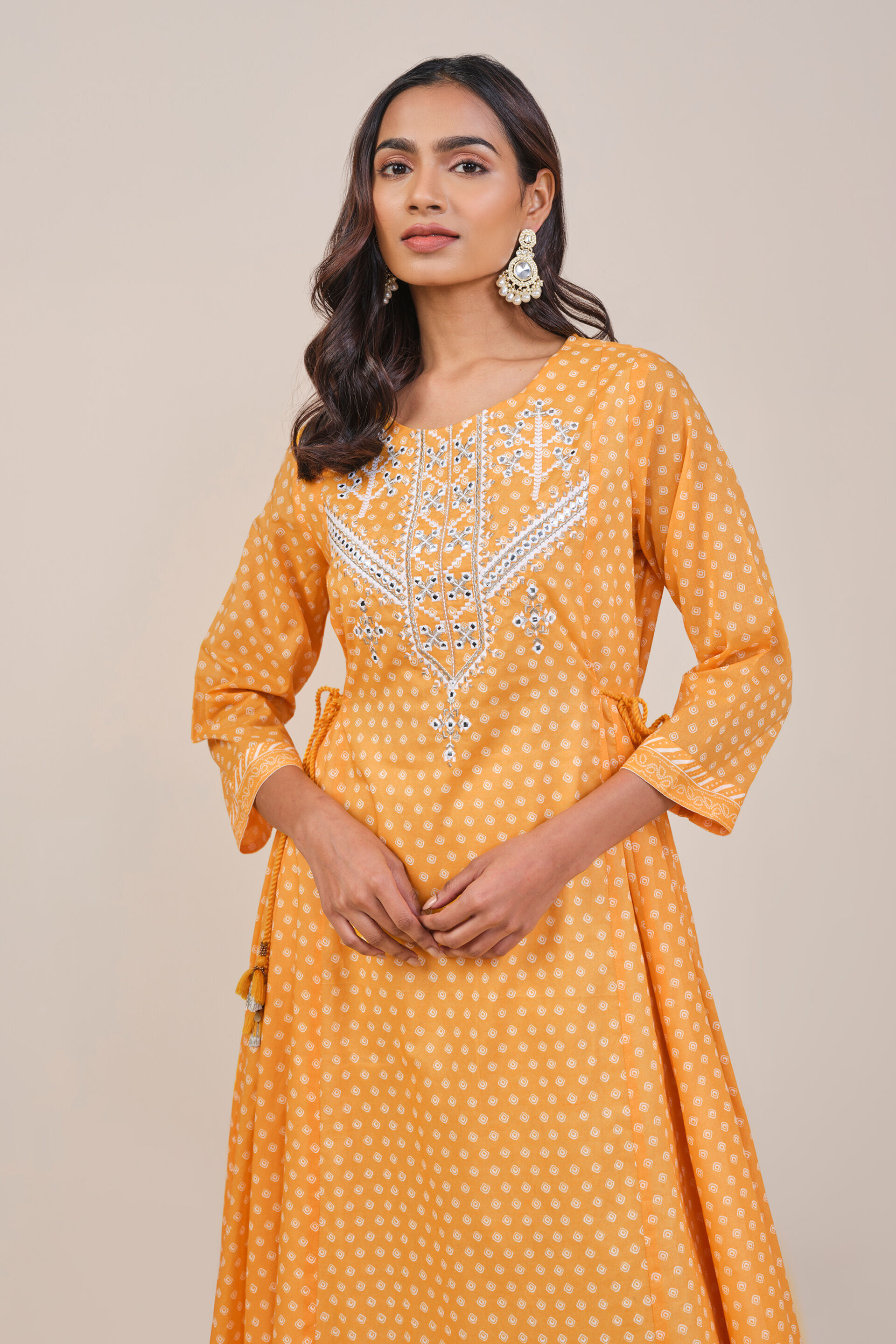 Soft Yellow Zari Kurta, Yellow, image 4