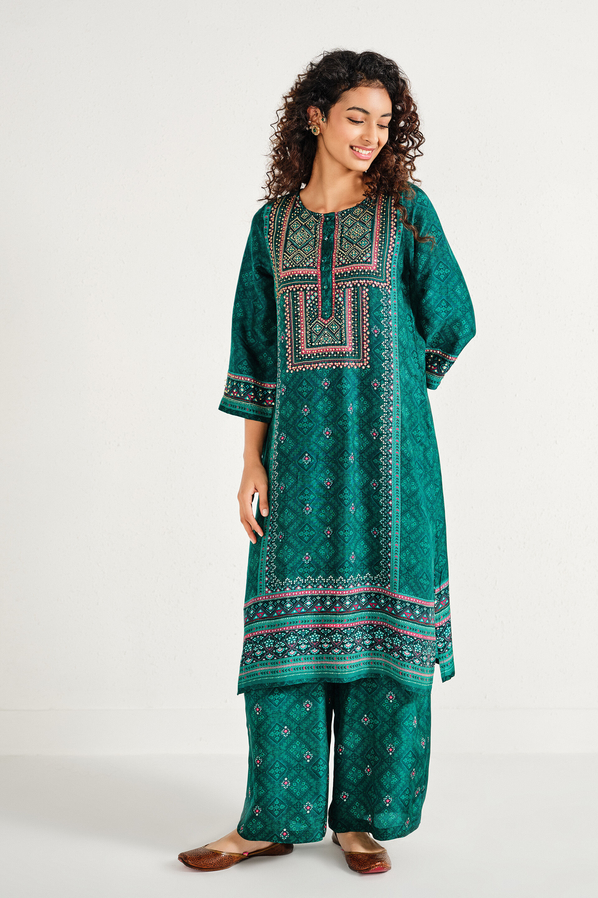 Dahlia Green Kurta Set, Green, image 5