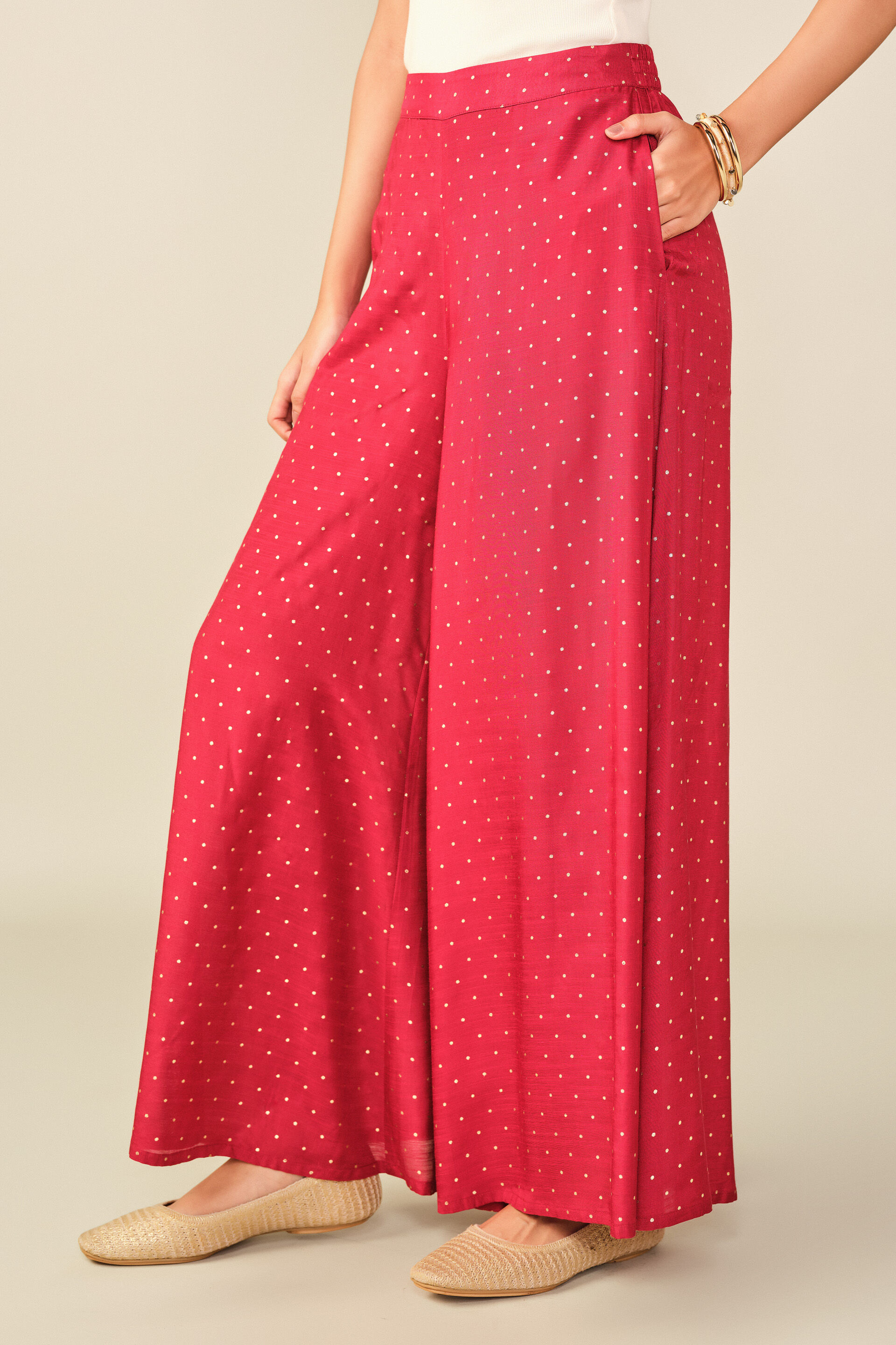 Solid Sharara in Red, Red, image 3