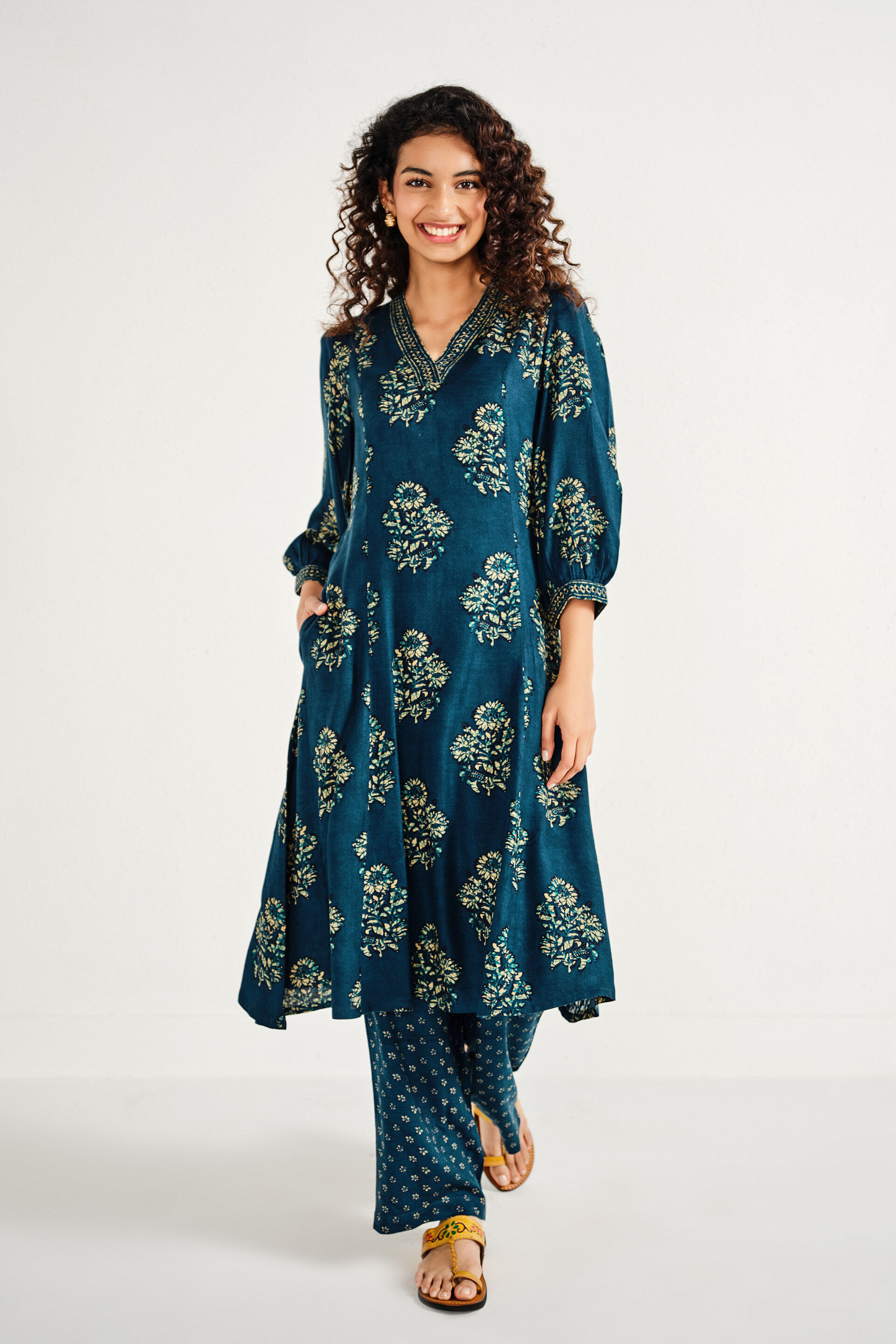 Ishana Indigo Kurta Set, Indigo, image 3