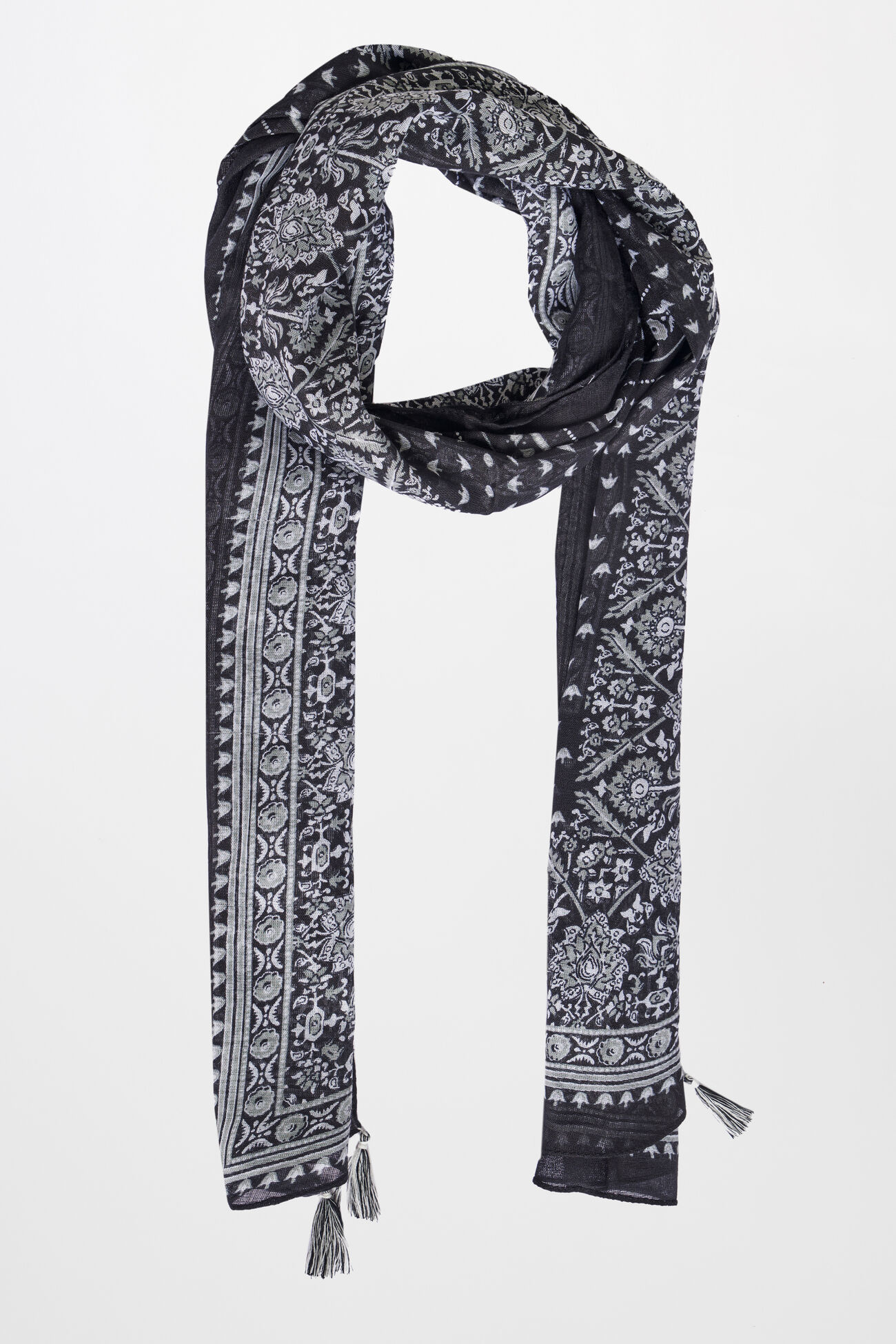Black Print Scarf, , image 1
