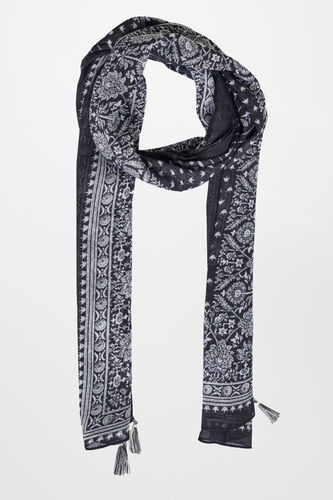 Black Print Scarf, , image 1