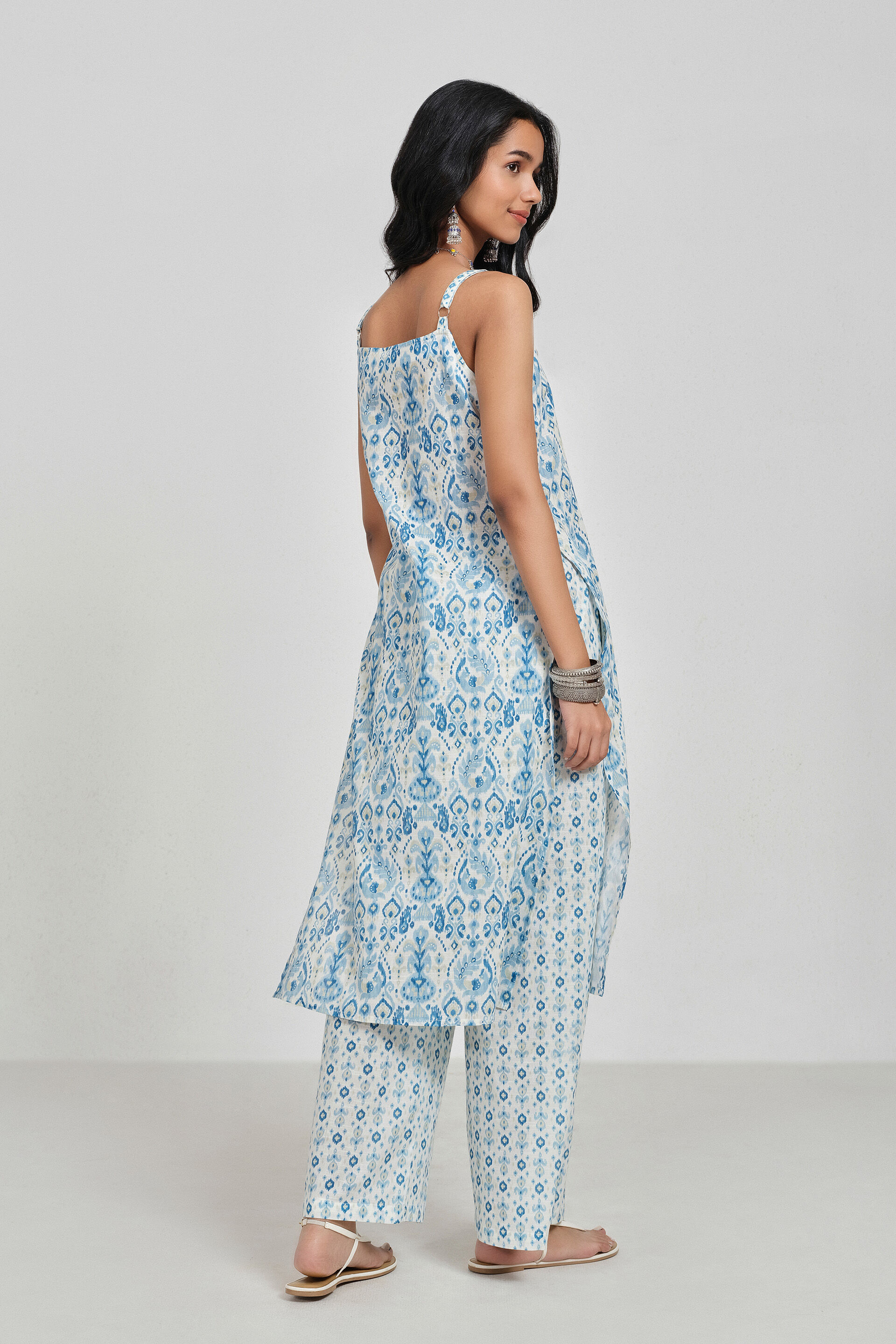 Nitya Printed Kurta Set, White, image 5