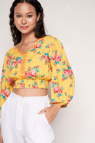 Full Of Life Floral Top, Yellow, image 2