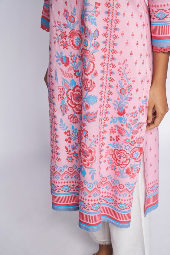 5 - Pink Floral Kurta, image 6