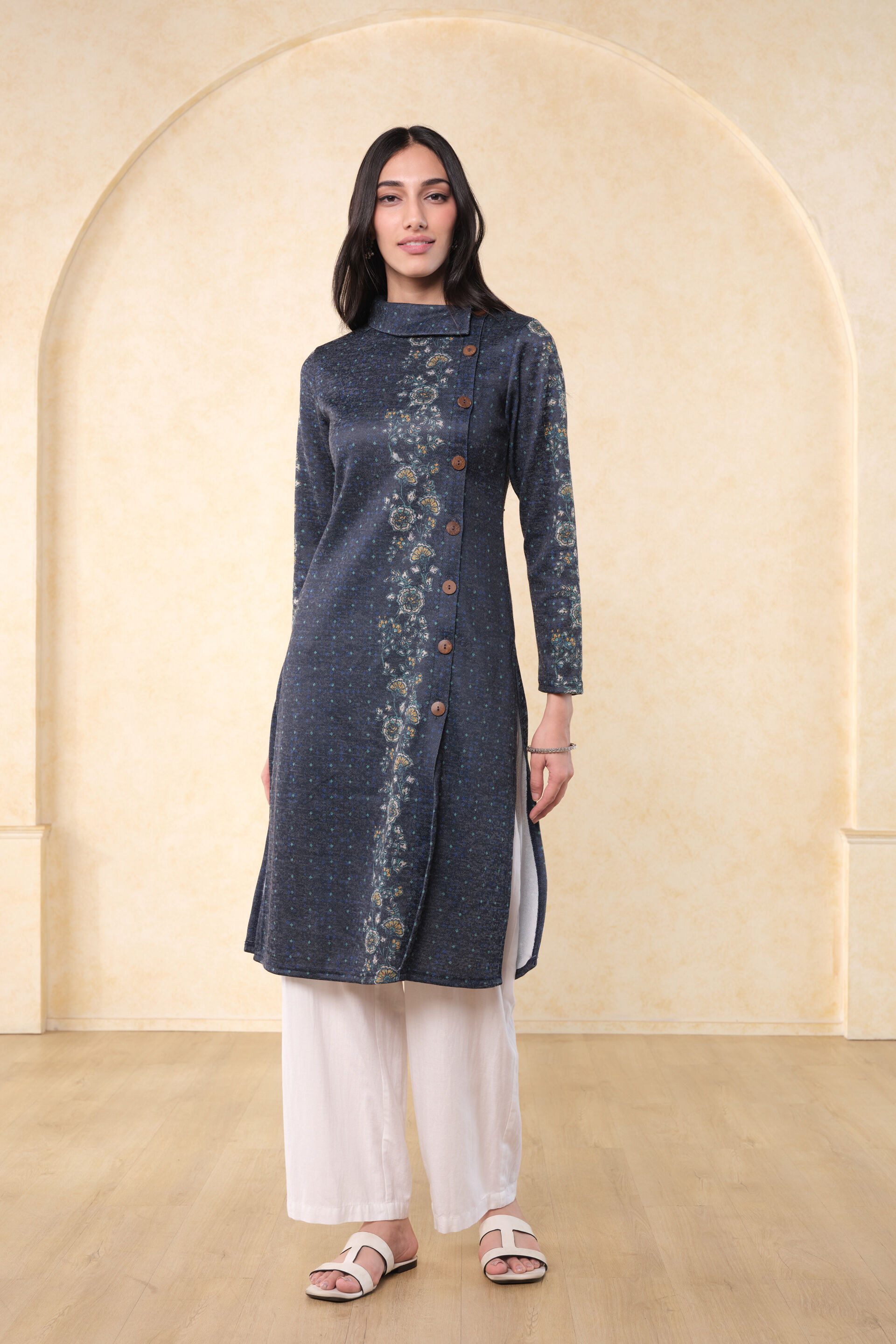 Phool Bahar Tunic, Indigo, image 3