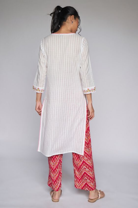 7 - White Solid Straight Kurta, image 7
