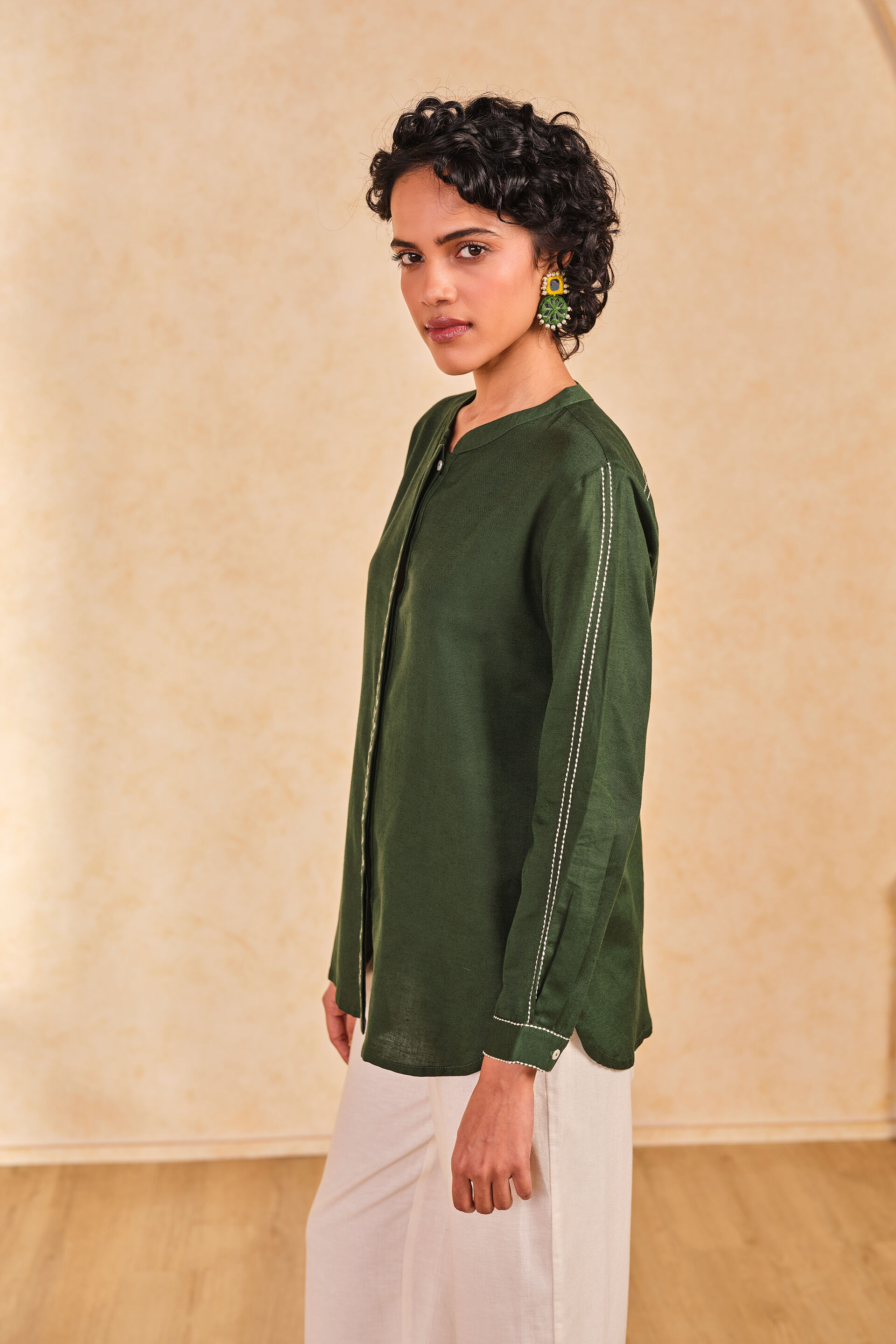 Olive Viscose Top, Olive, image 4
