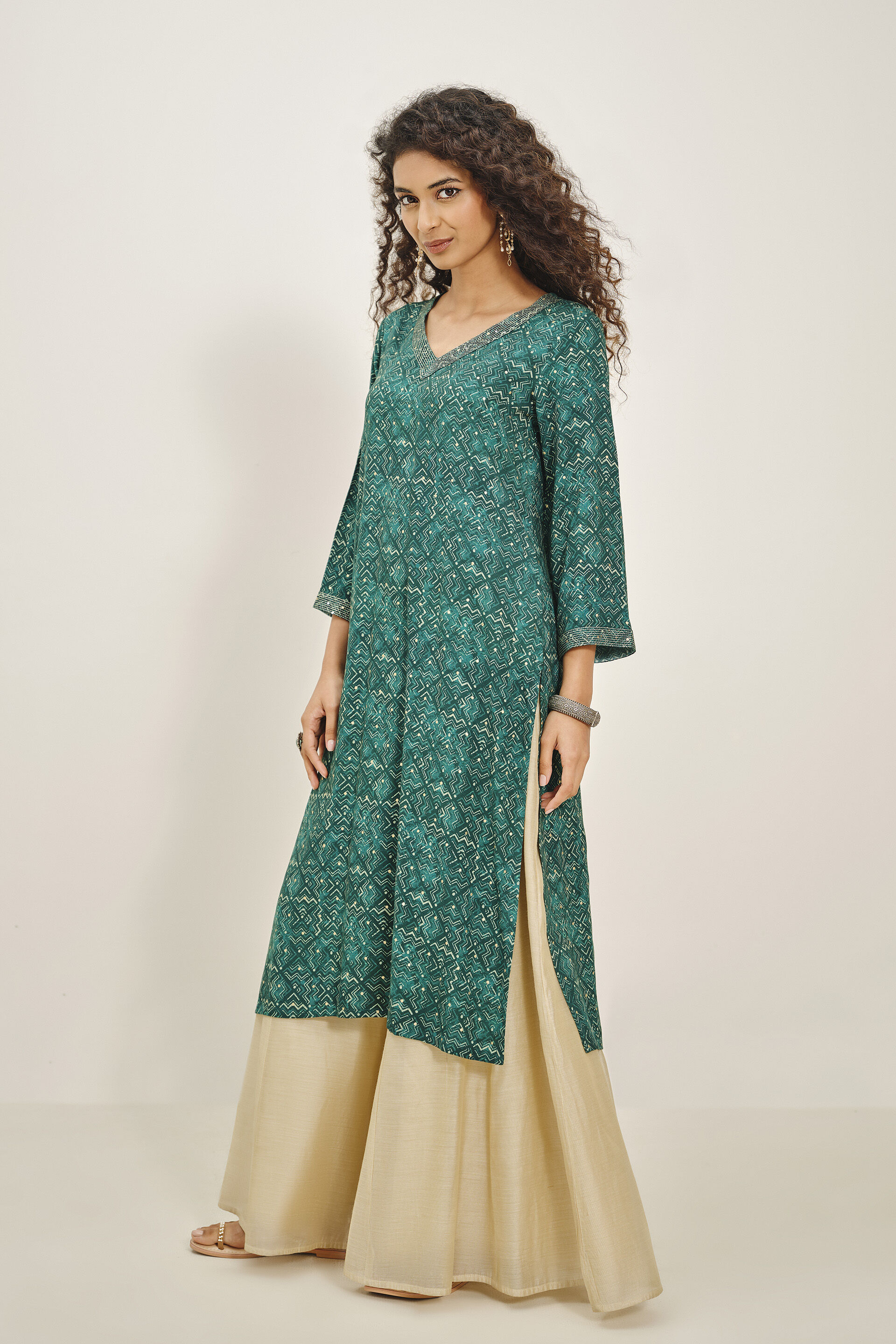 Green Gaatha Kurta, Green, image 2