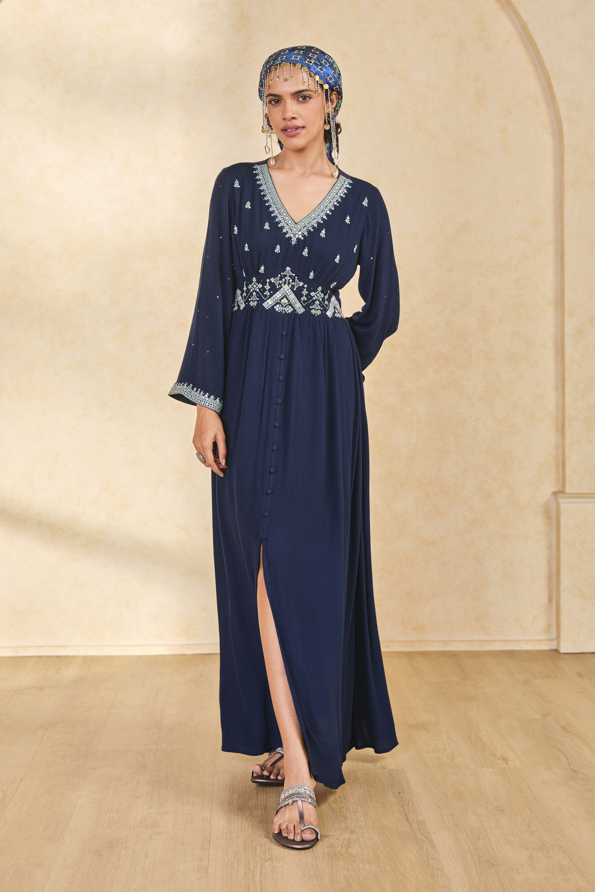 jamila lace high neck maxi dress Shona Joy - Jamila Lace High Neck Maxi Dress