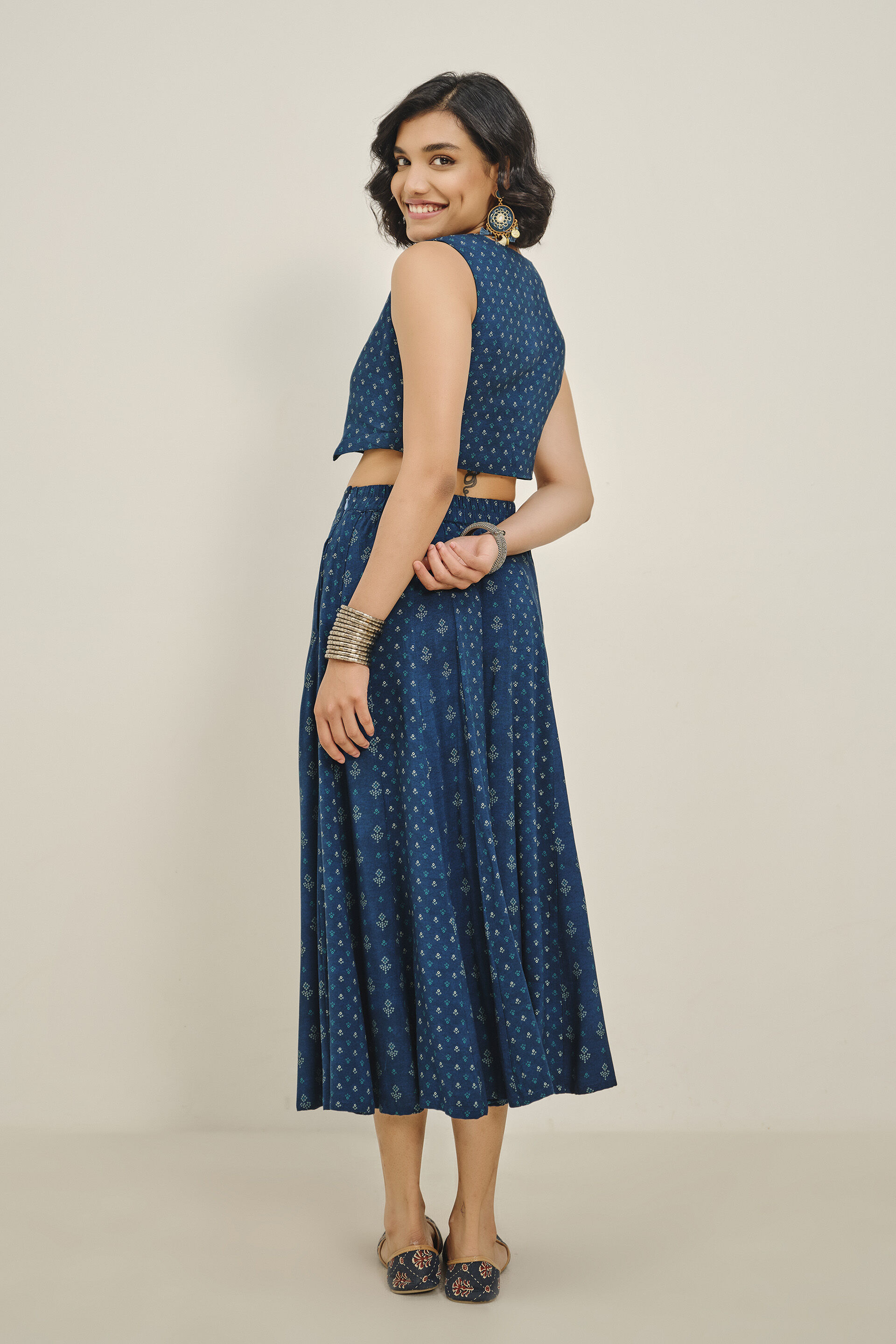 Neel Rhythm Skirt Set, Indigo, image 4