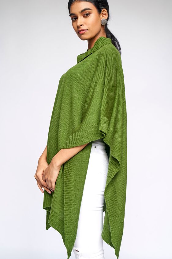 3 - Olive Solid Flared Shrug, image 3