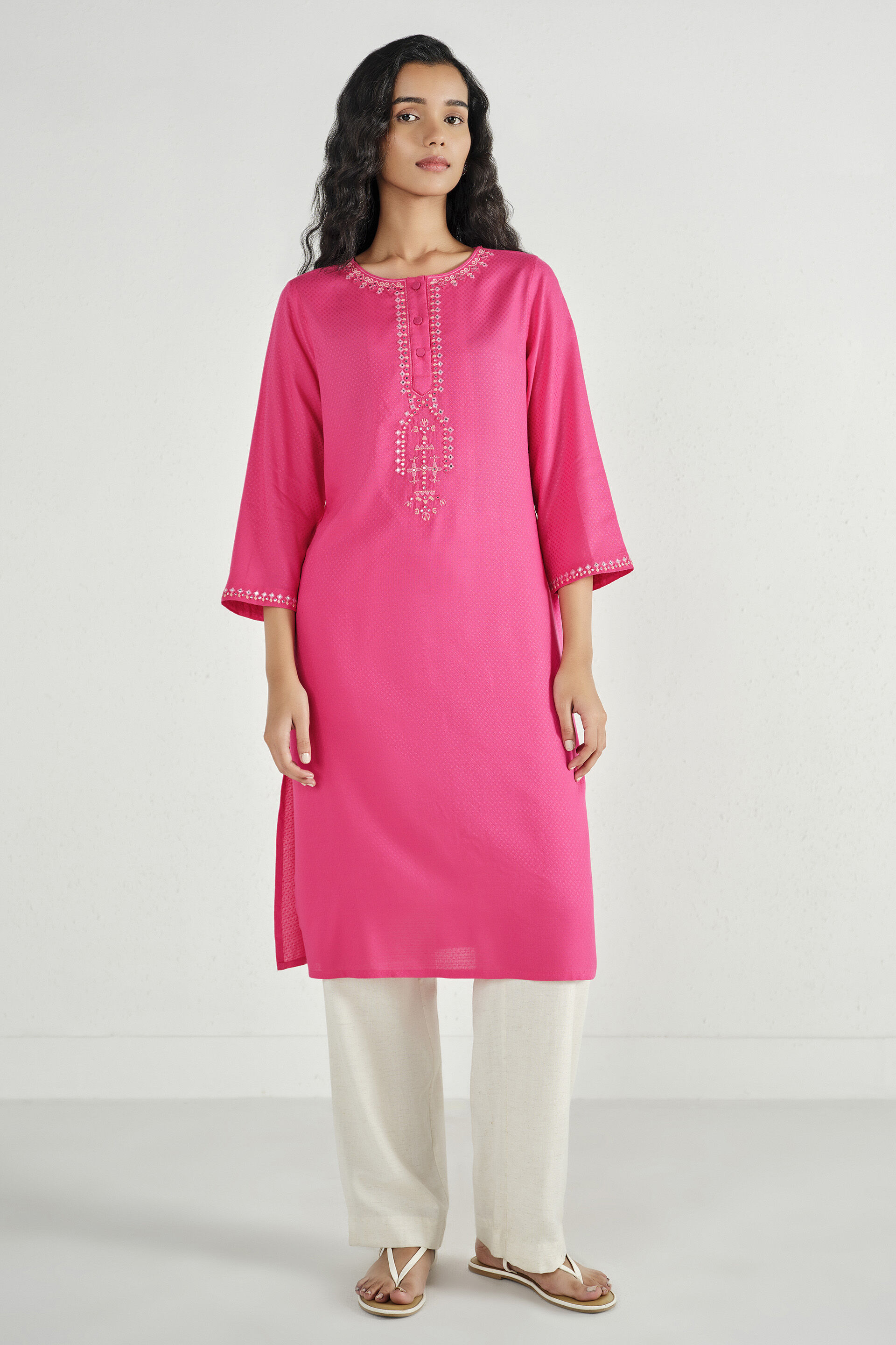 Ruhi Pink Kurta, Pink, image 2