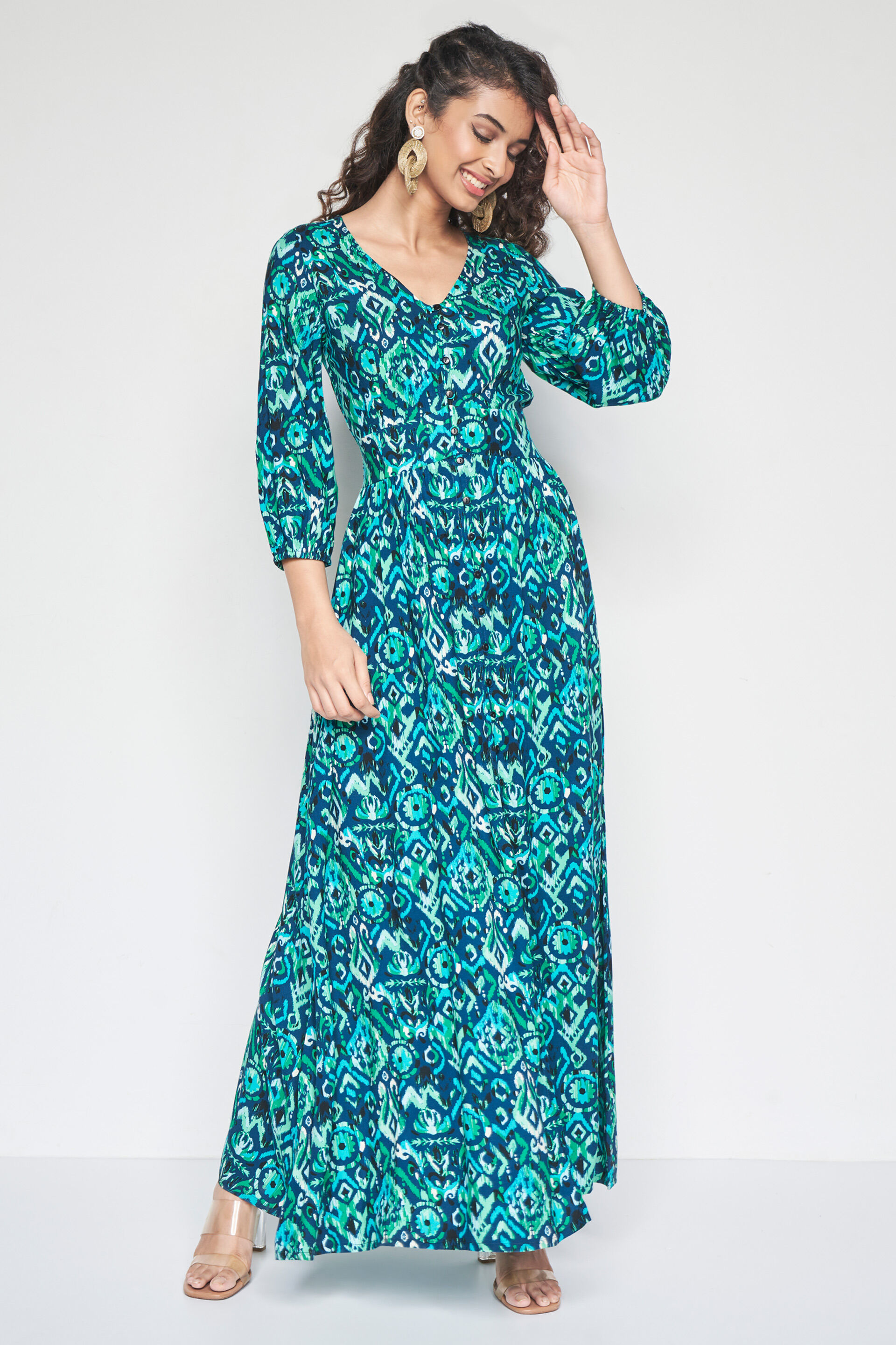 Global desi blue maxi dress sale