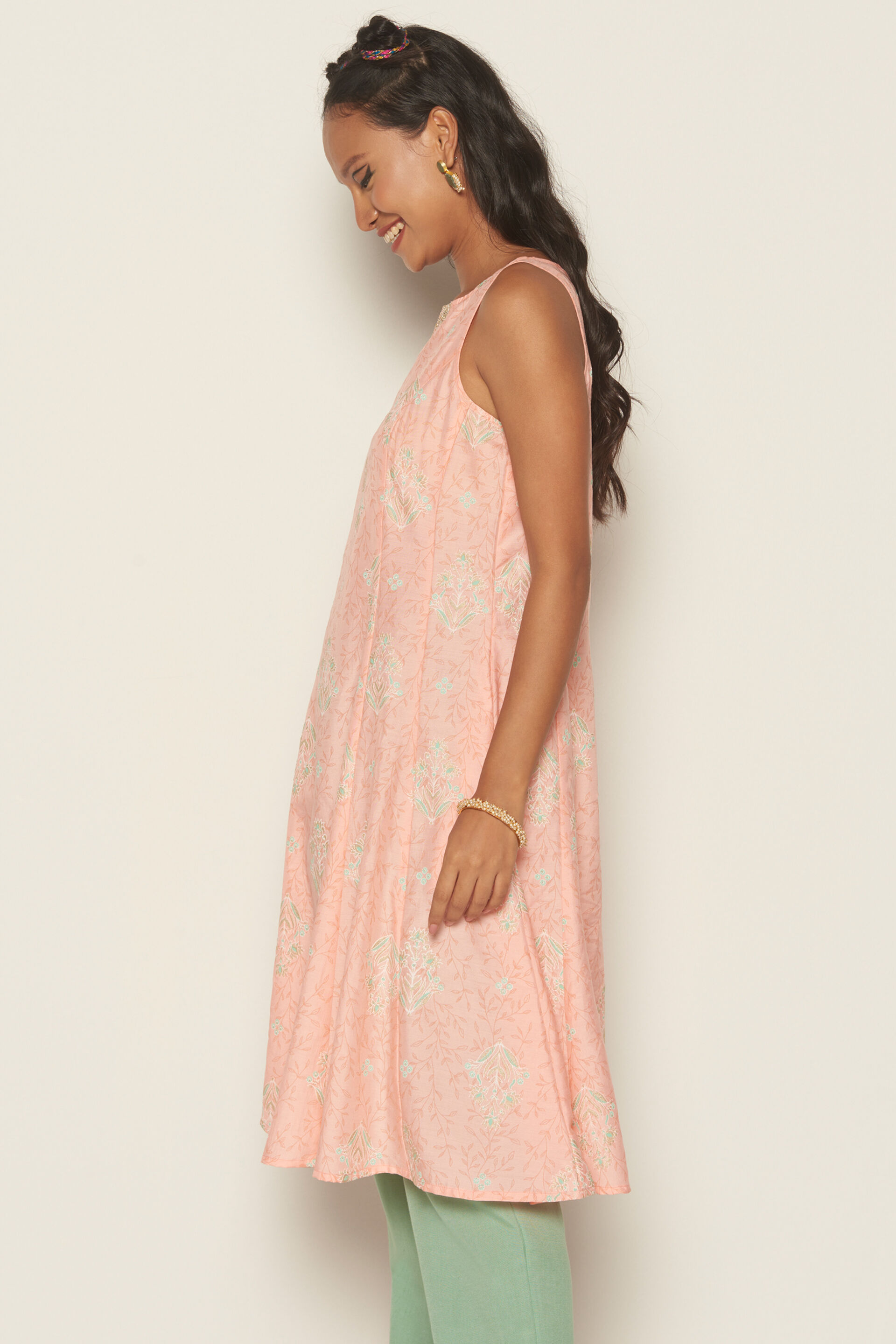 Rosy Cheeks A-Line Kurta, Pink, image 4