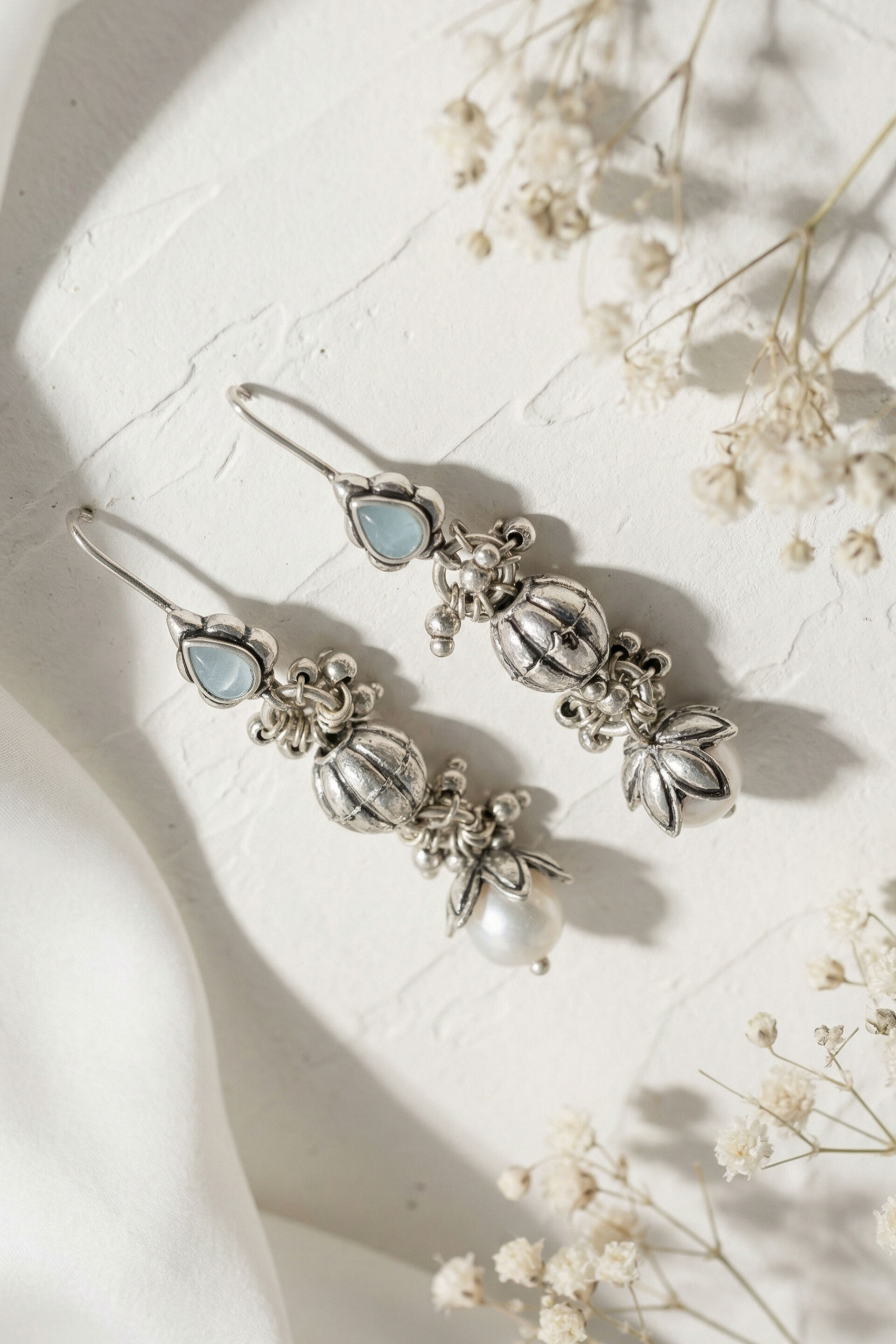 Mist Green Stone Earrings, , image 2